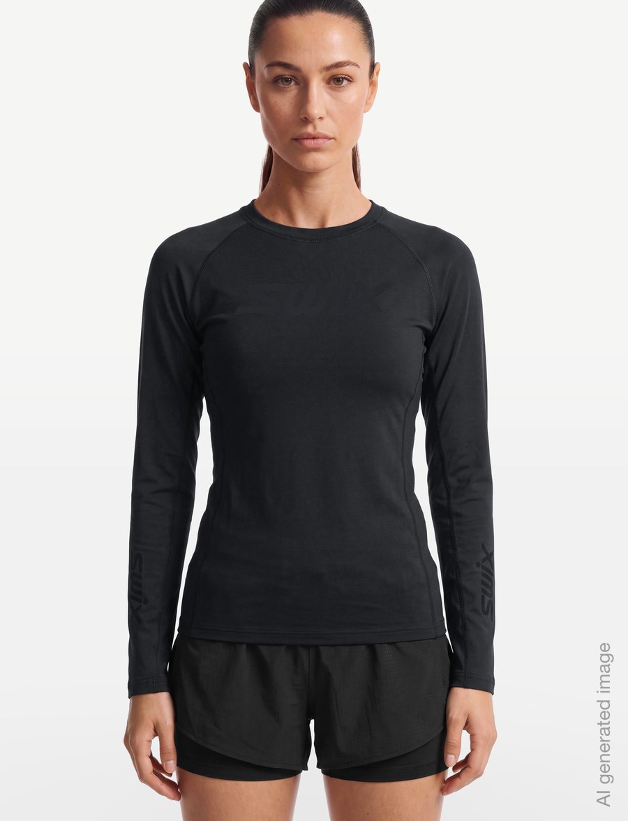 Swix - RaceX Dry Long Sleeve W - underställströjor - 10120-jet black - 3