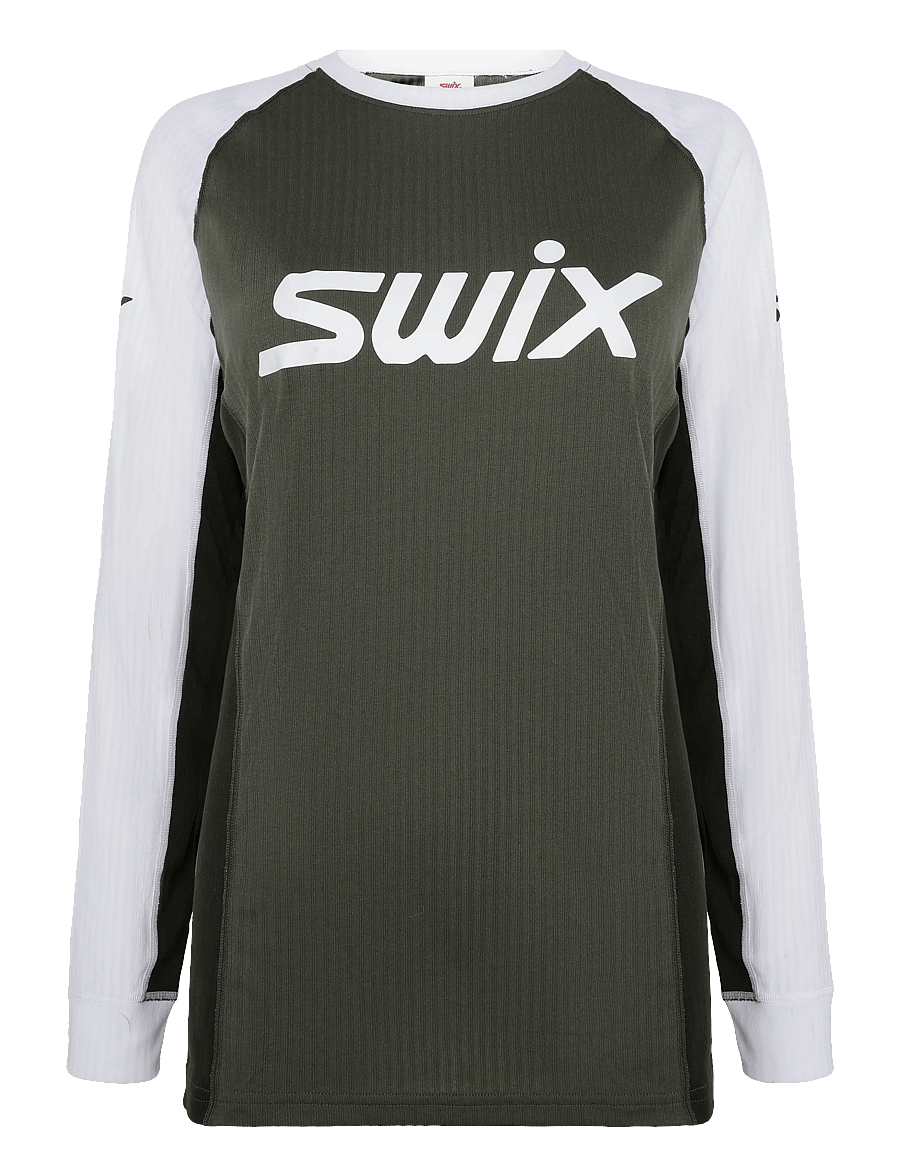 Swix - RaceX Classic Long Sleeve W - pikkade varrukatega alussärgid - 48102-olive/bright white - 0