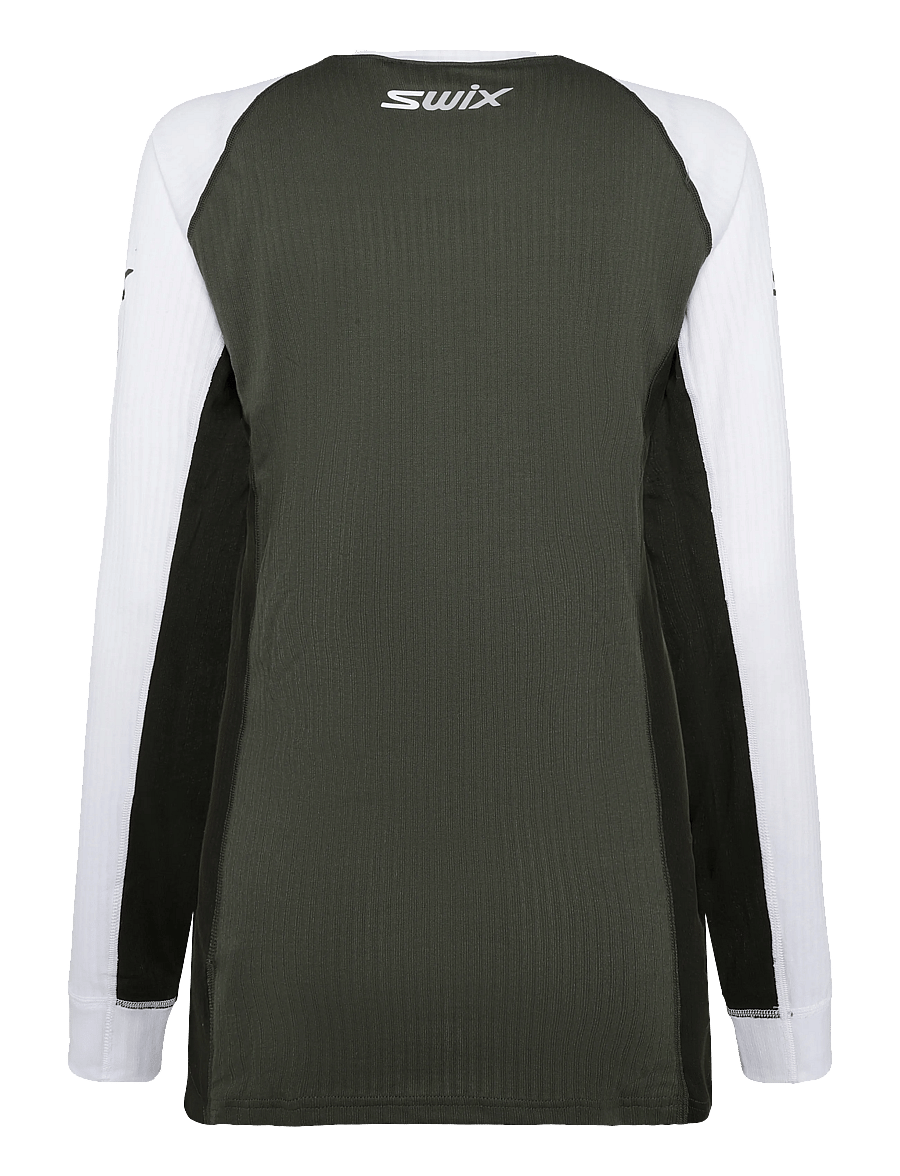 Swix - RaceX Classic Long Sleeve W - pikkade varrukatega alussärgid - 48102-olive/bright white - 1