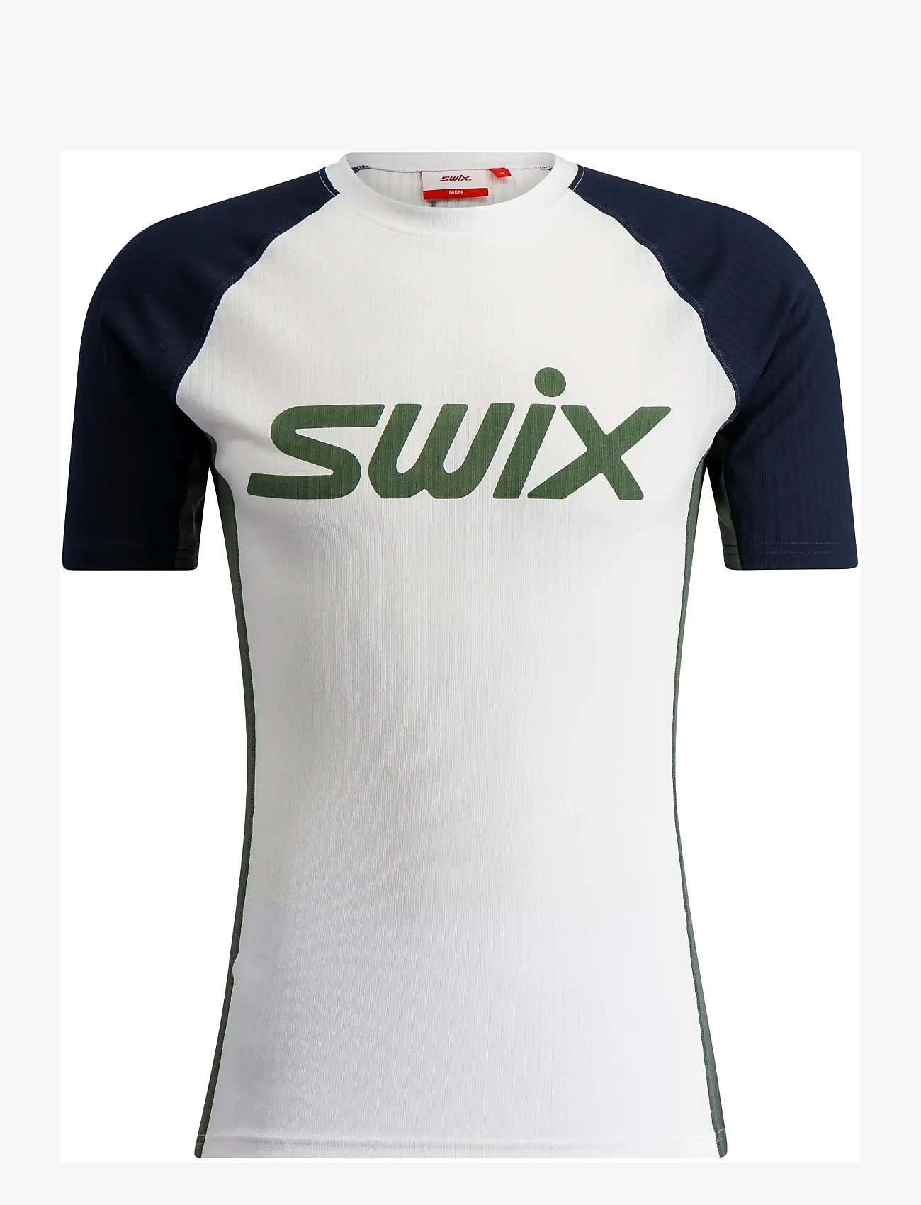 Swix - RaceX Classic Short Sleeve M - underställströjor - 00044-bright white/pine - 0