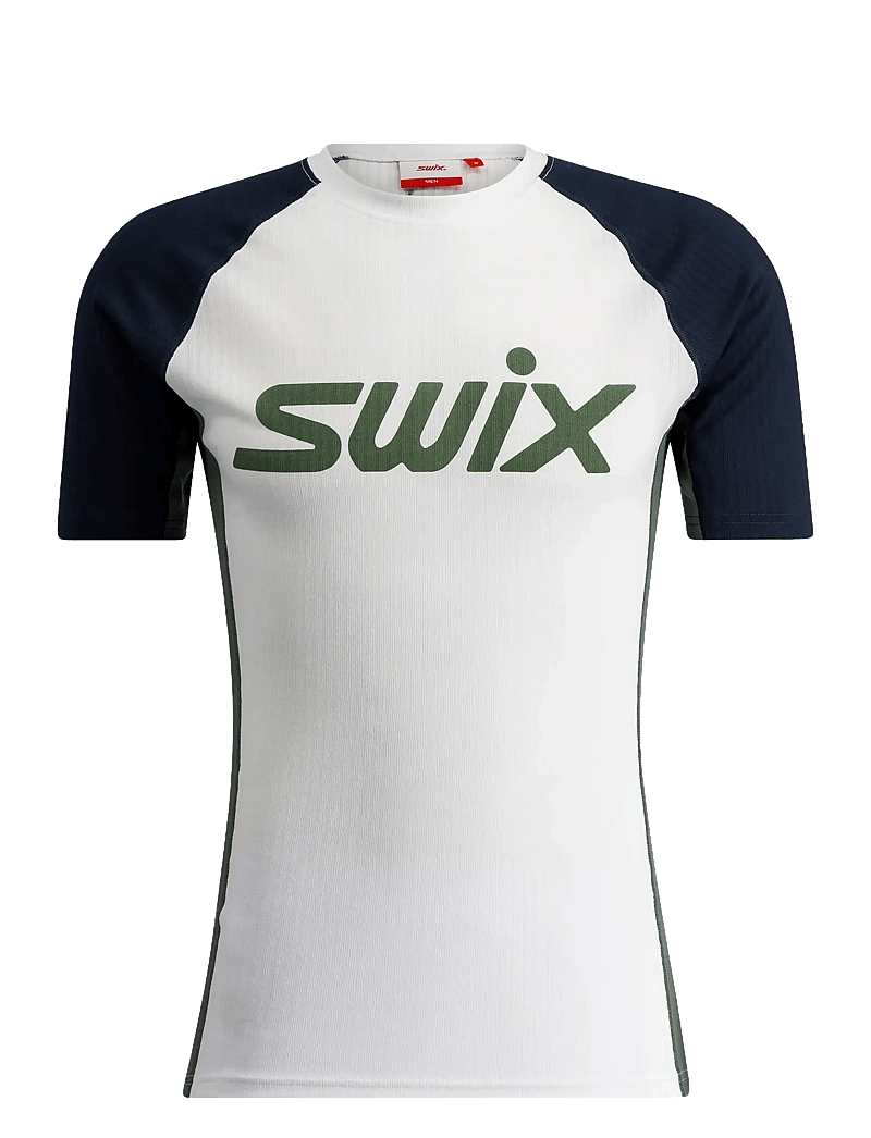 Swix - RaceX Classic Short Sleeve M - underställströjor - 00044-bright white/pine - 0