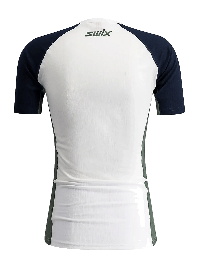 Swix - RaceX Classic Short Sleeve M - underställströjor - 00044-bright white/pine - 1