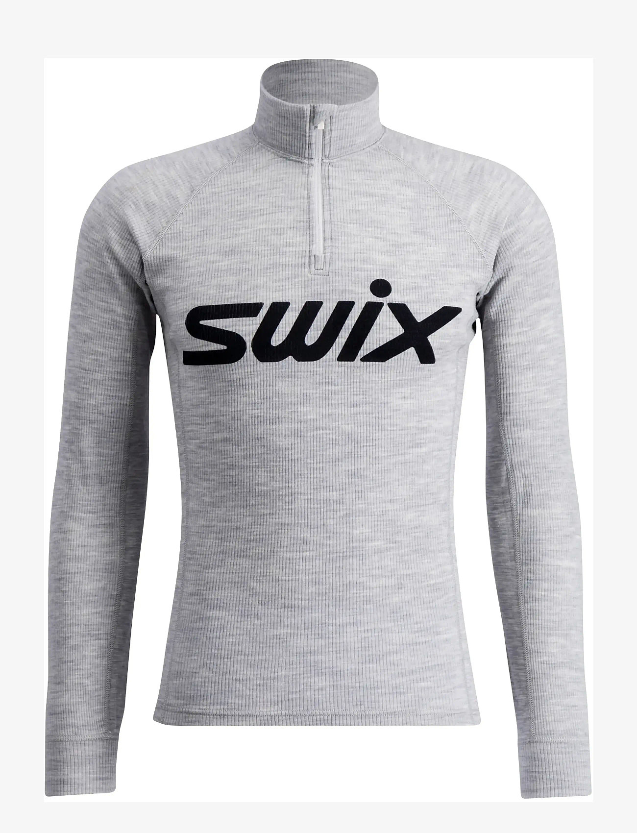 Swix - RaceX Merino Half Zip M - underställströjor - 10107-light grey melange/ dark navy - 1