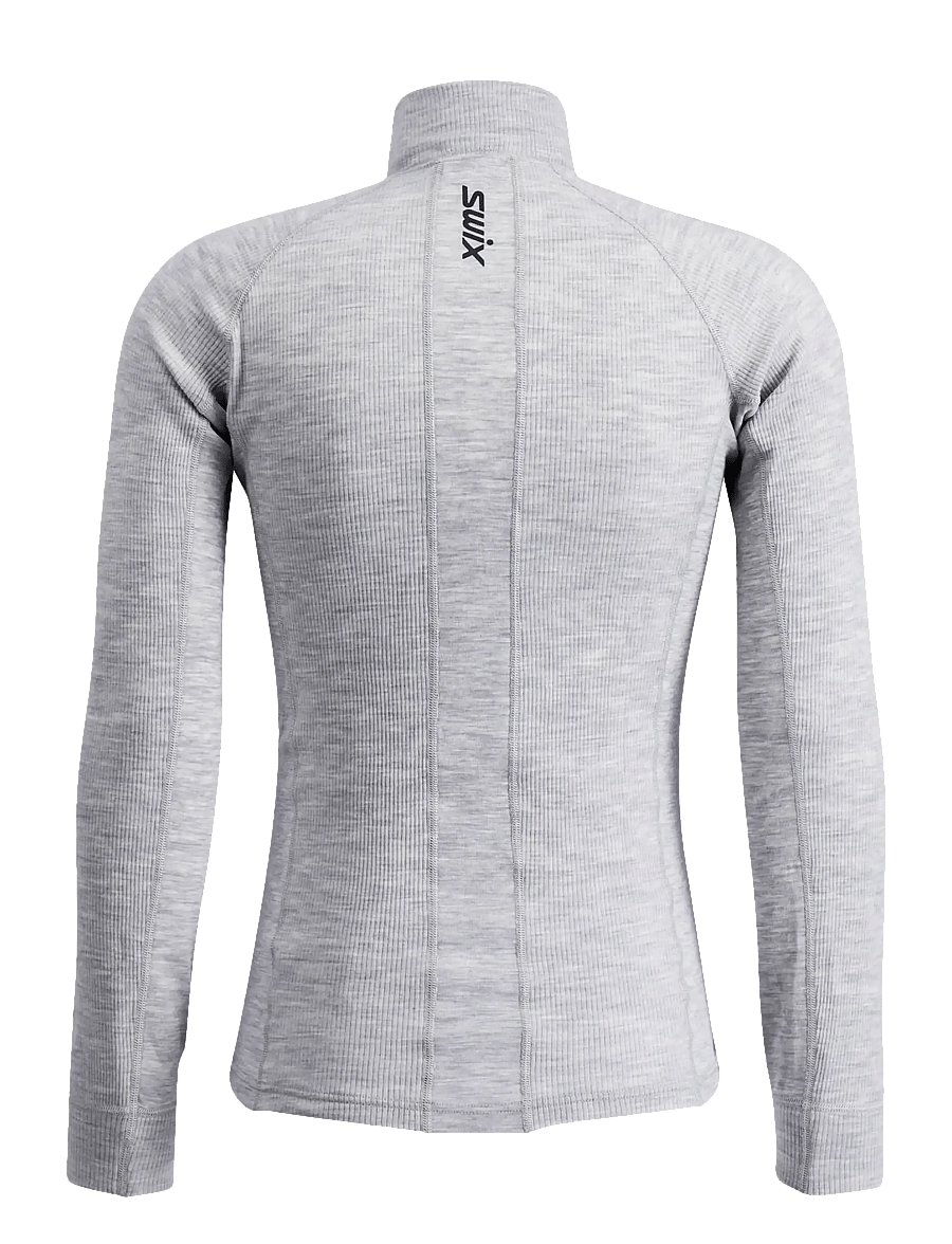 Swix - RaceX Merino Half Zip M - 10107-light grey melange/ dark navy - 2