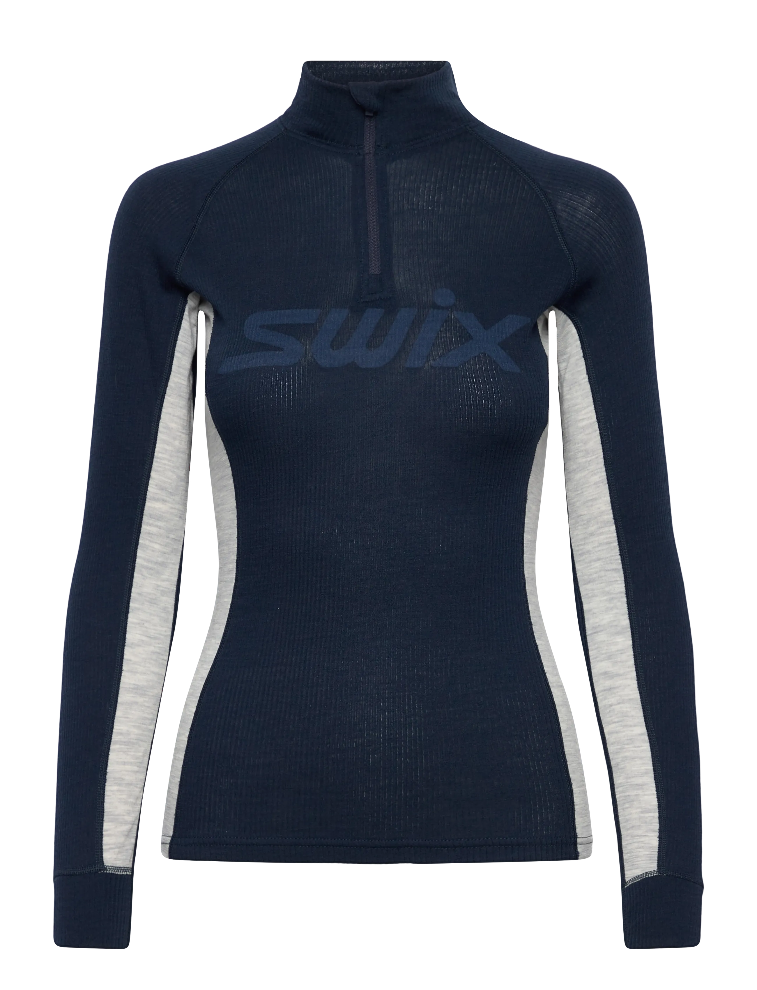 Swix RaceX Merino Half Zip W - Termoundertrøjer - 75117-DARK NAVY/ LIGHT GREY MELANGE / navy
