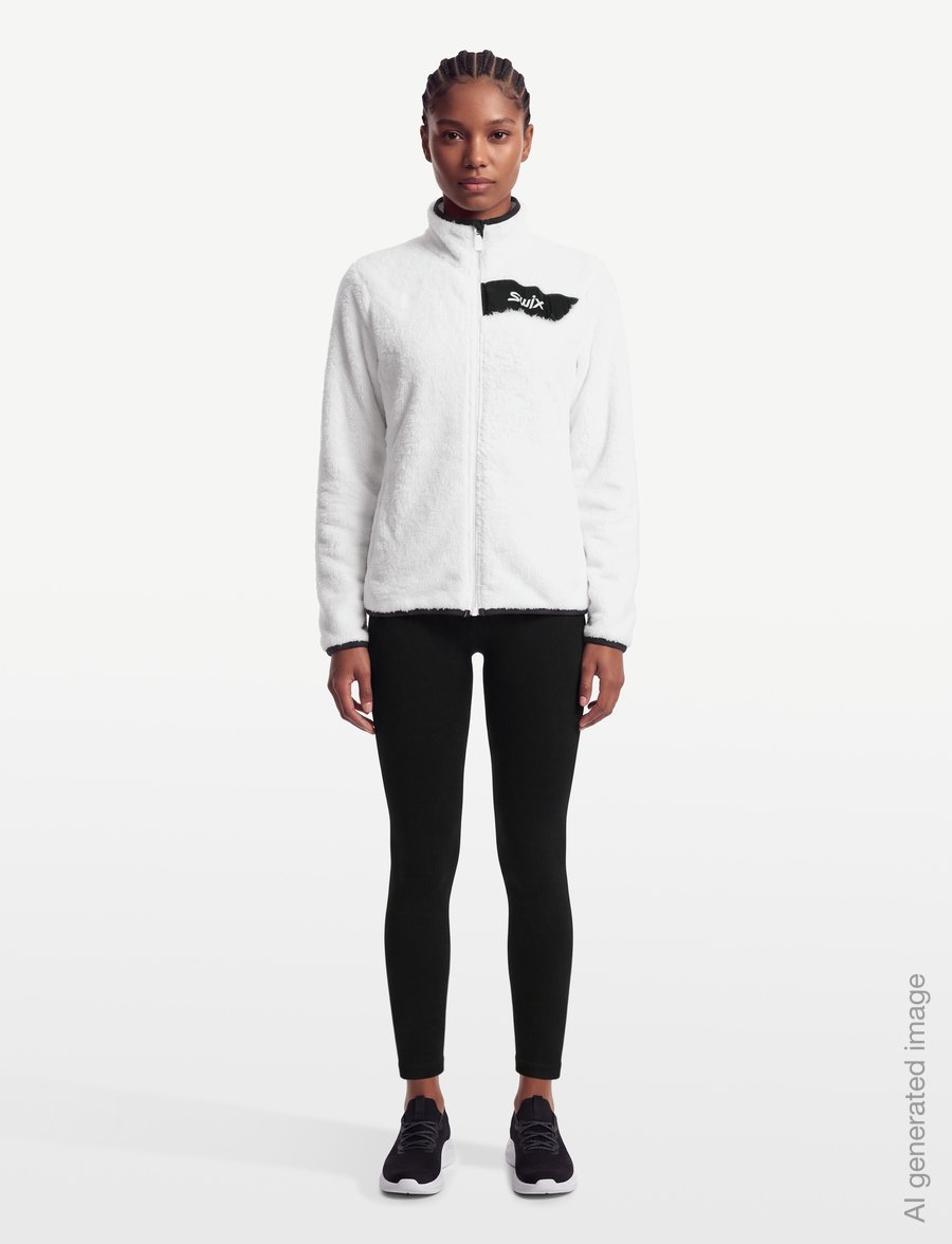 Swix - Infinity Pile Midlayer Full Zip W - oberteile - 00000-bright white - 0
