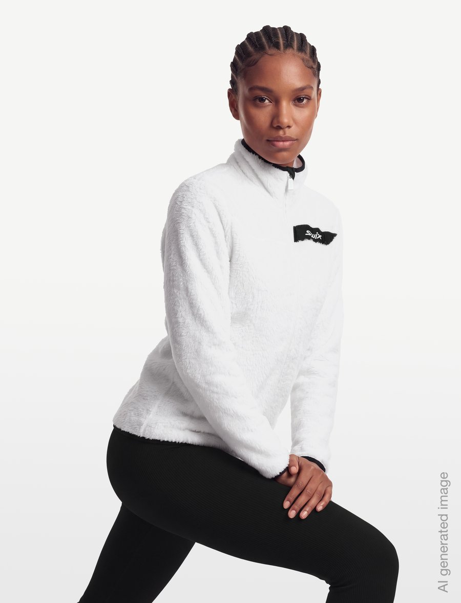 Swix - Infinity Pile Midlayer Full Zip W - oberteile - 00000-bright white - 3