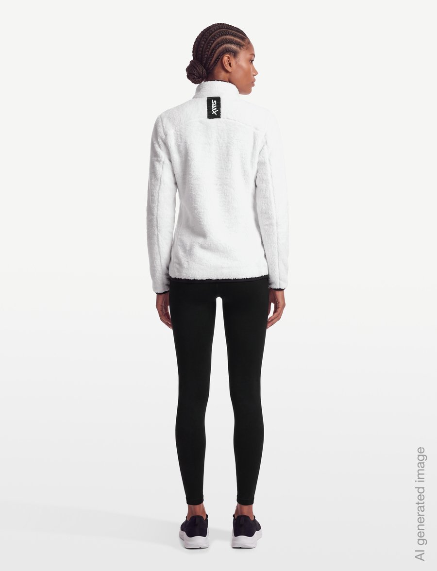 Swix - Infinity Pile Midlayer Full Zip W - oberteile - 00000-bright white - 4