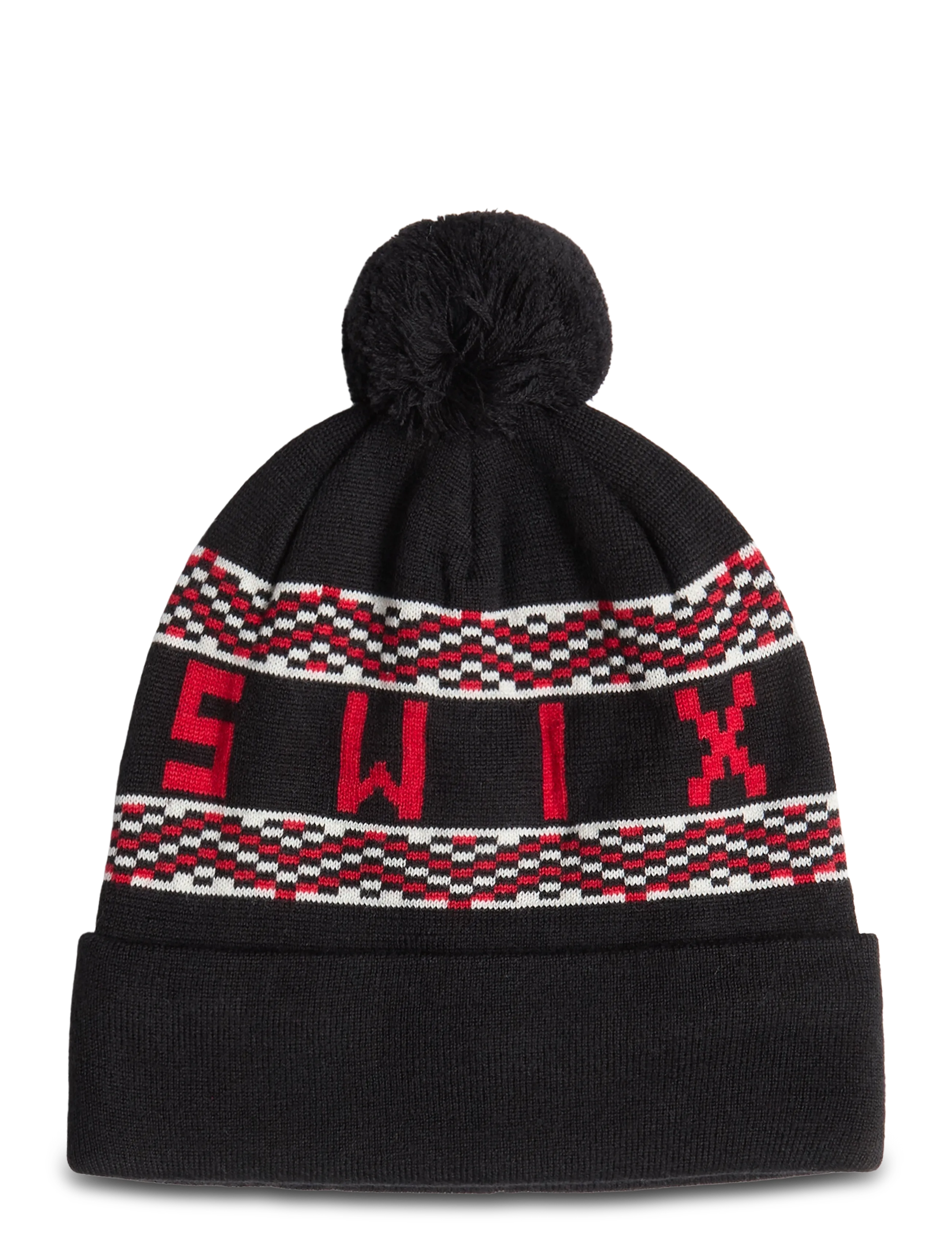 Swix Nordic Wool Beanie, Herren, Bommelmütze, Schwarz, Gr.ONE SIZE