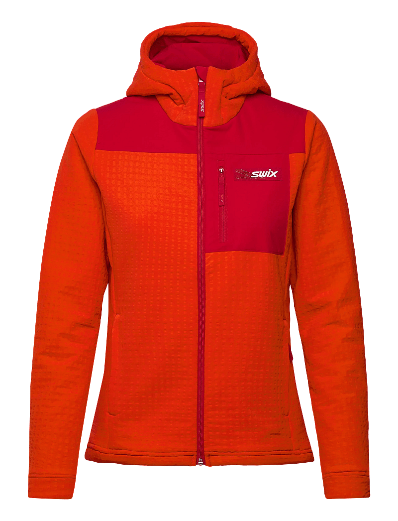 Swix - Surmount stormfleece hood jacket W - friluftsjakker - 99992-fiery red - 0