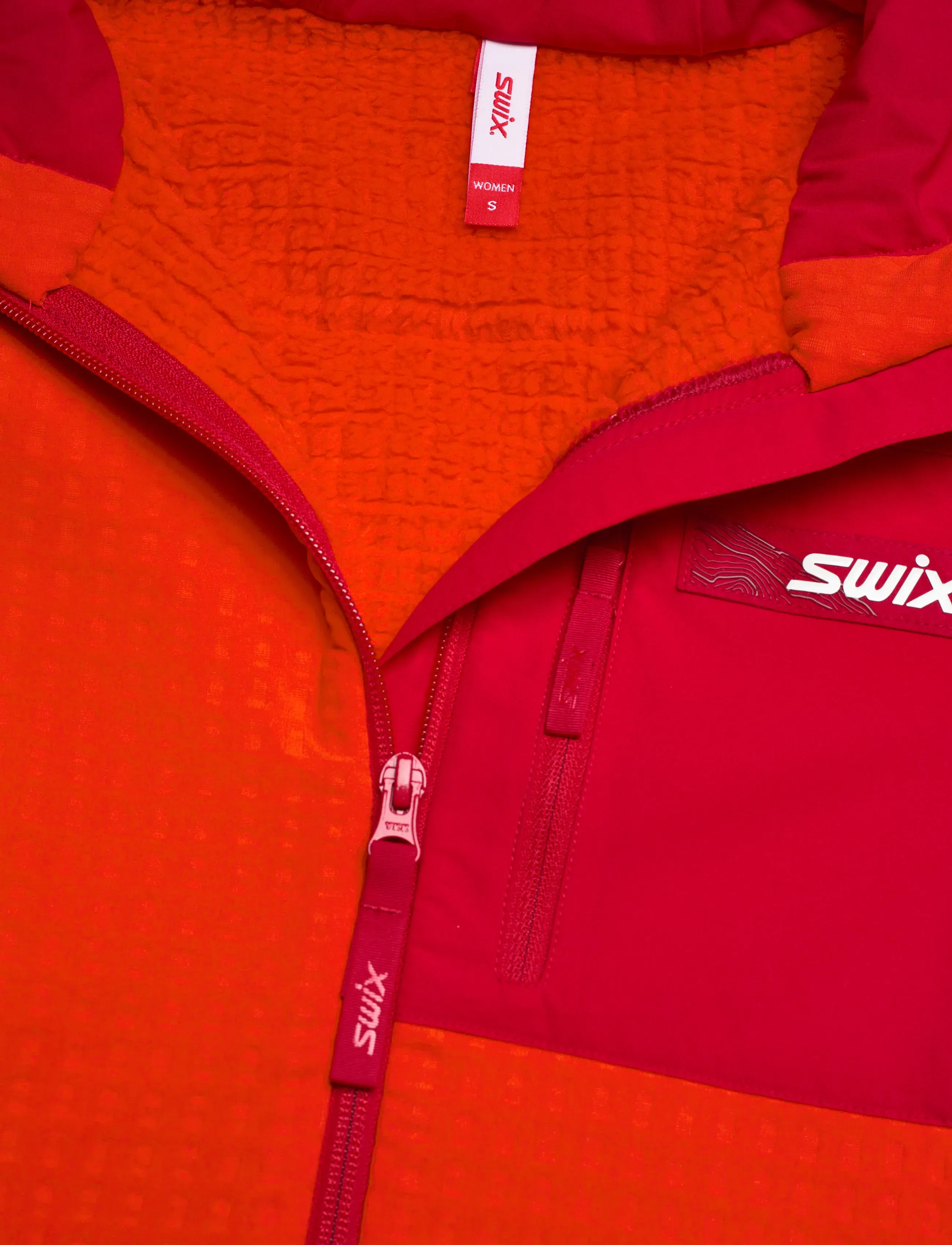 Swix - Surmount stormfleece hood jacket W - outdoor & rain jackets - 99992-fiery red - 2