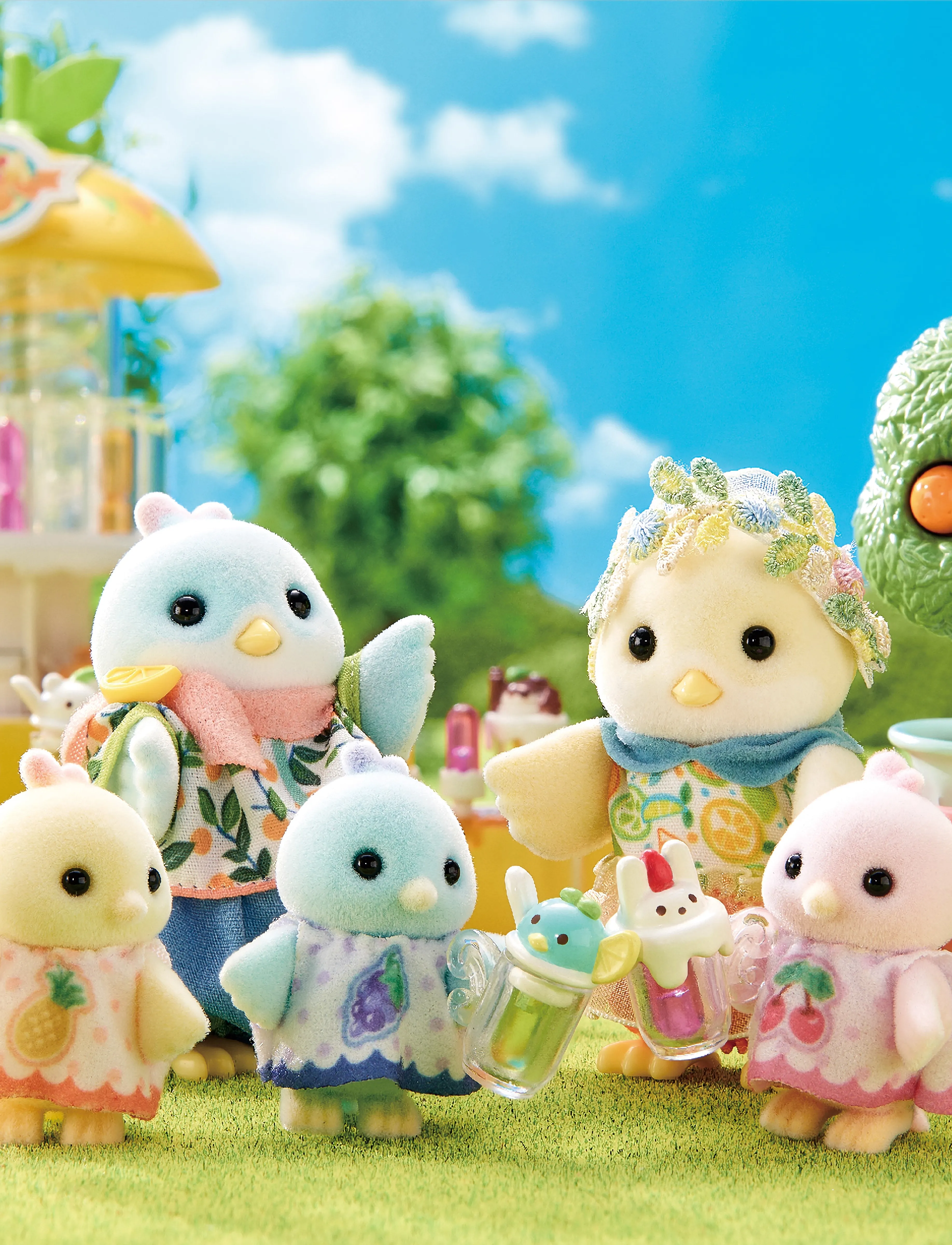 Sylvanian families Citrus Bird Family, One Size, Multi/patterned, Legesæt Og Actionfigurer > Legesæt, Børn