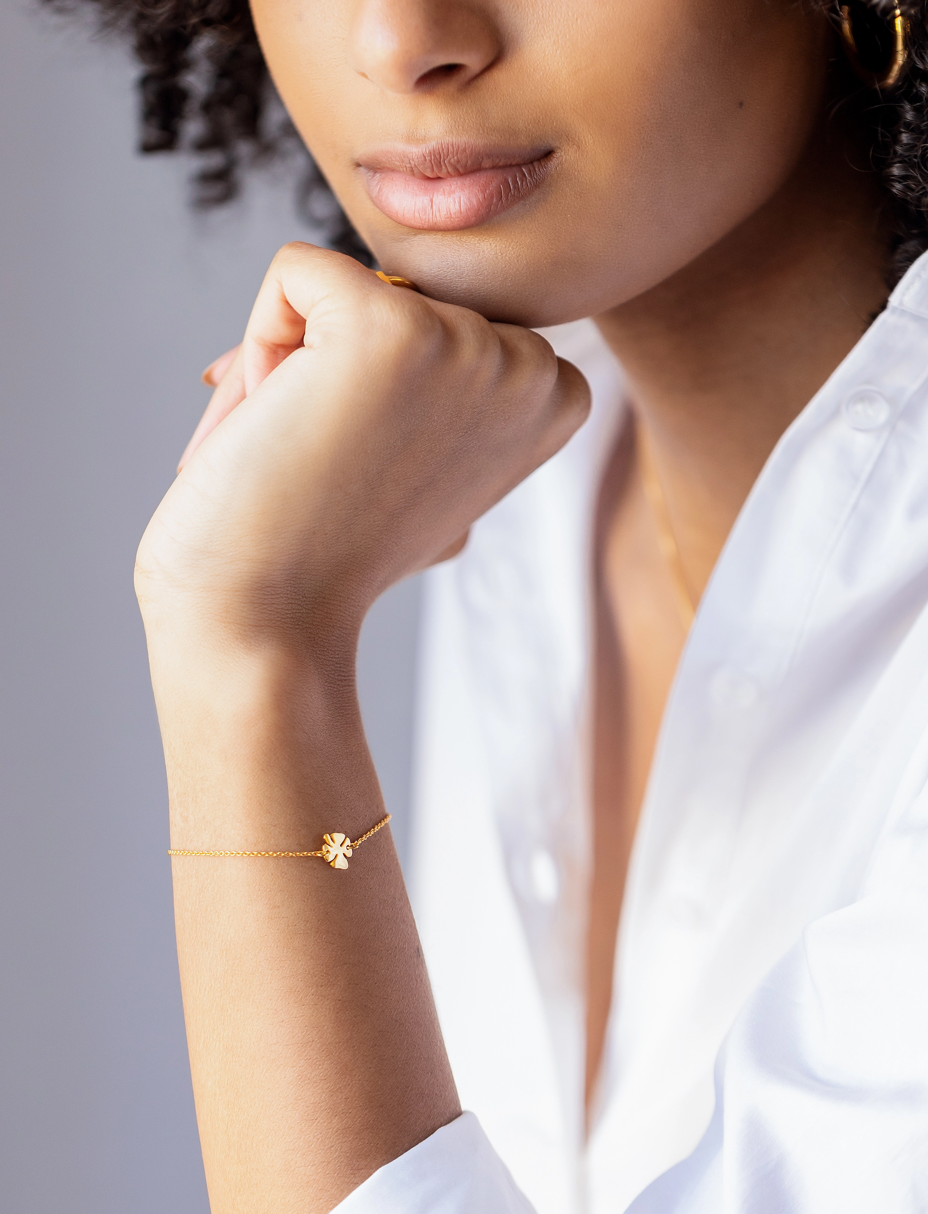Syster P Bring Me Luck Bracelet Gold, Kvinder, Kløver Charm Armbånd, Guld, Str: ONE SIZE 18 cm