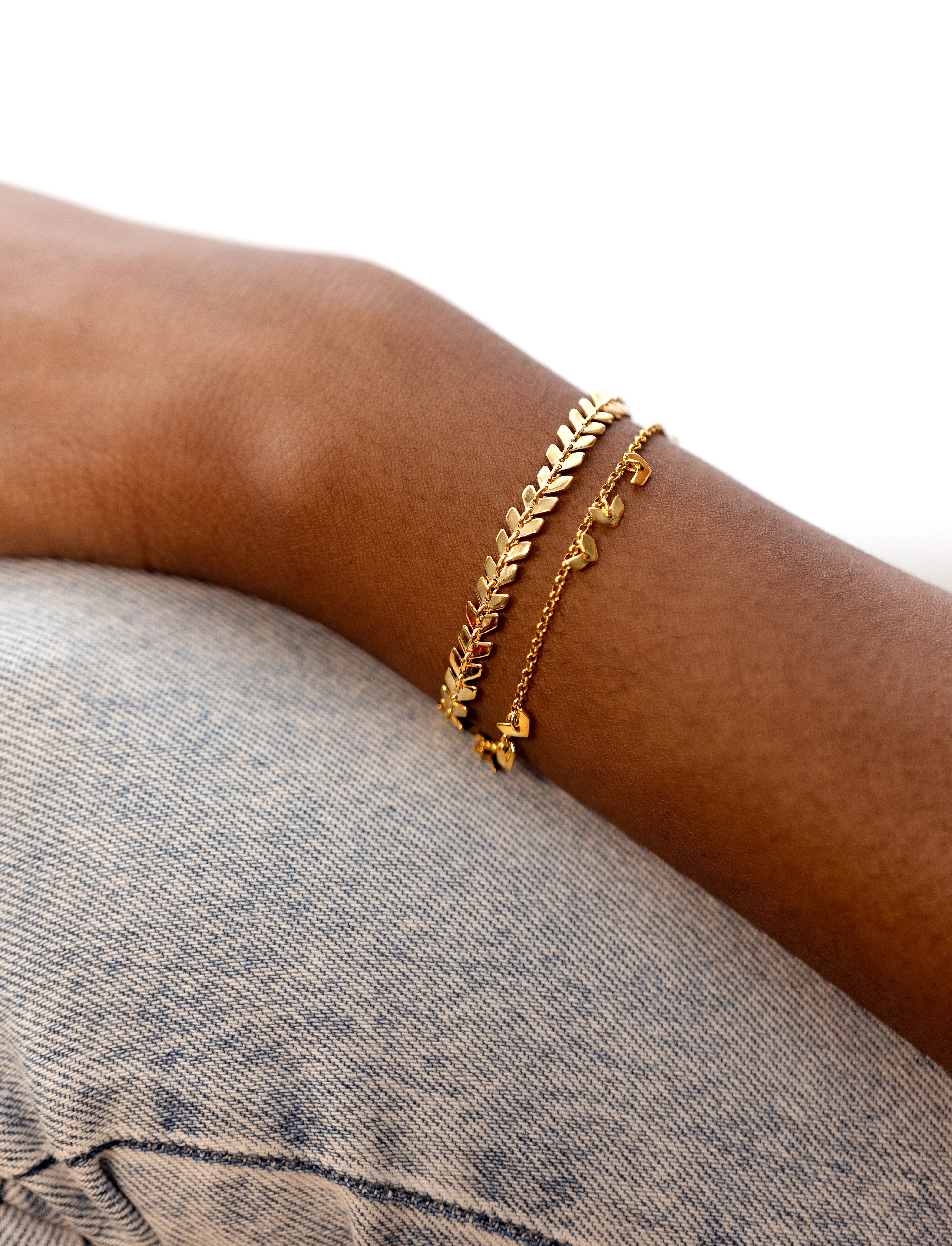 Syster P Layers Olivia Bracelet Gold, Kvinder, Chevron Kædearmbånd, Guld, Str: ONE SIZE