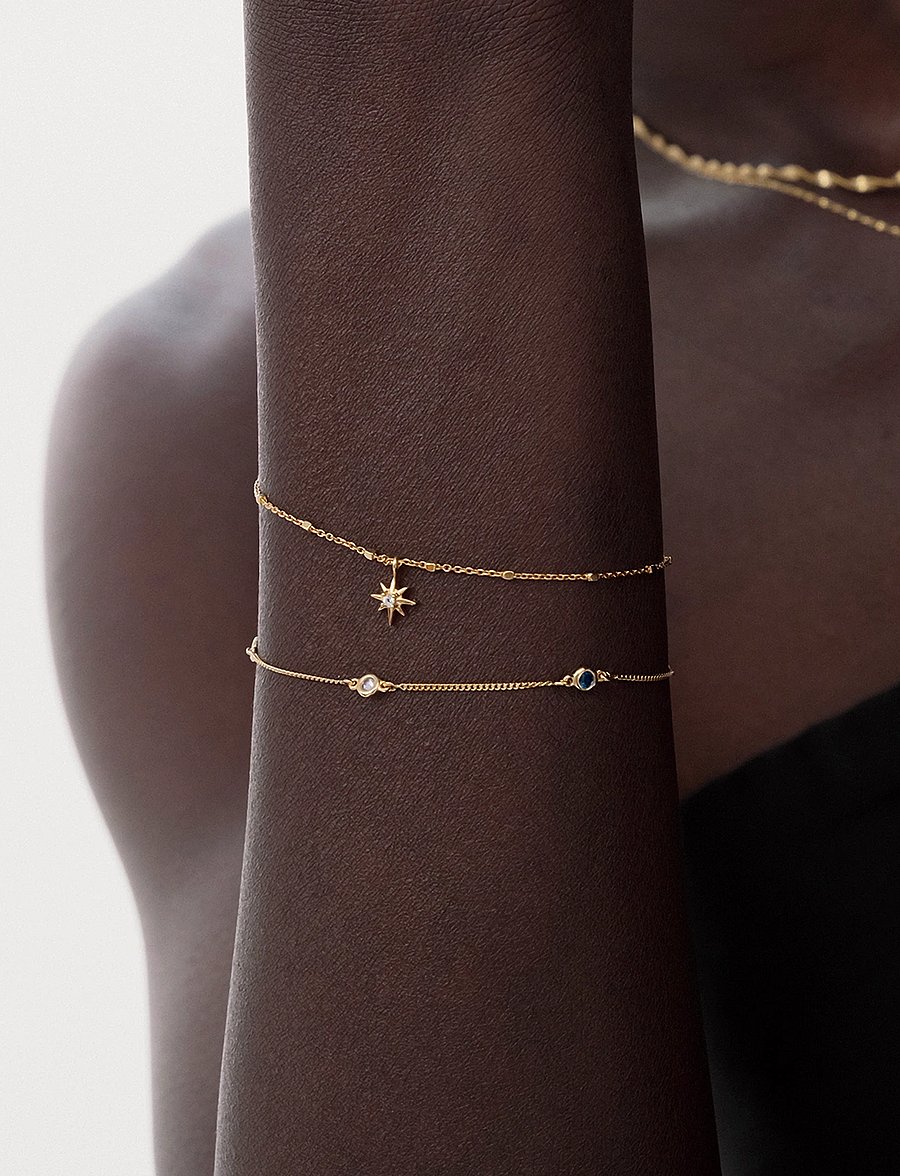 Syster P - North Star Bracelet Gold - kædearmbånd - gold - 0