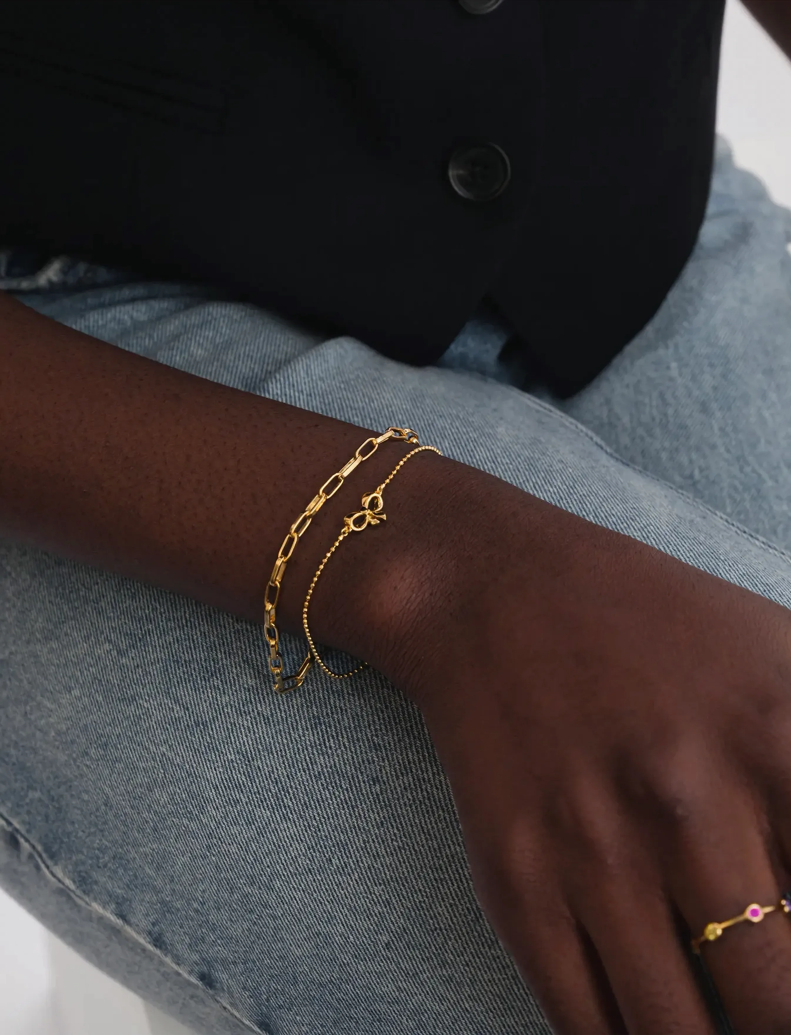 Syster P Rosie Mini Bracelet Gold, Kvinder, Sløjfe Armbånd, Guld, Str: ONE SIZE