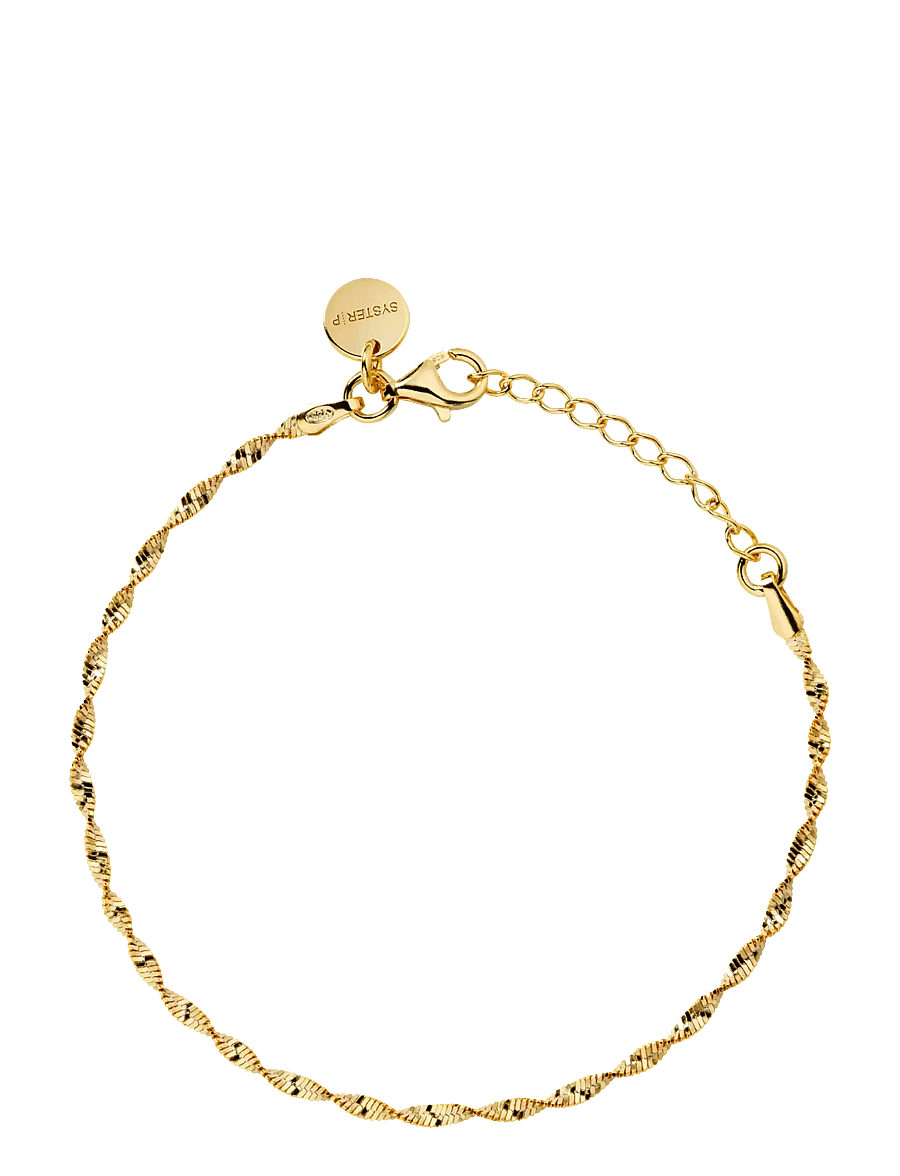 Syster P - Herringbone Twisted Bracelet Gold - kettenarmbänder - gold - 1