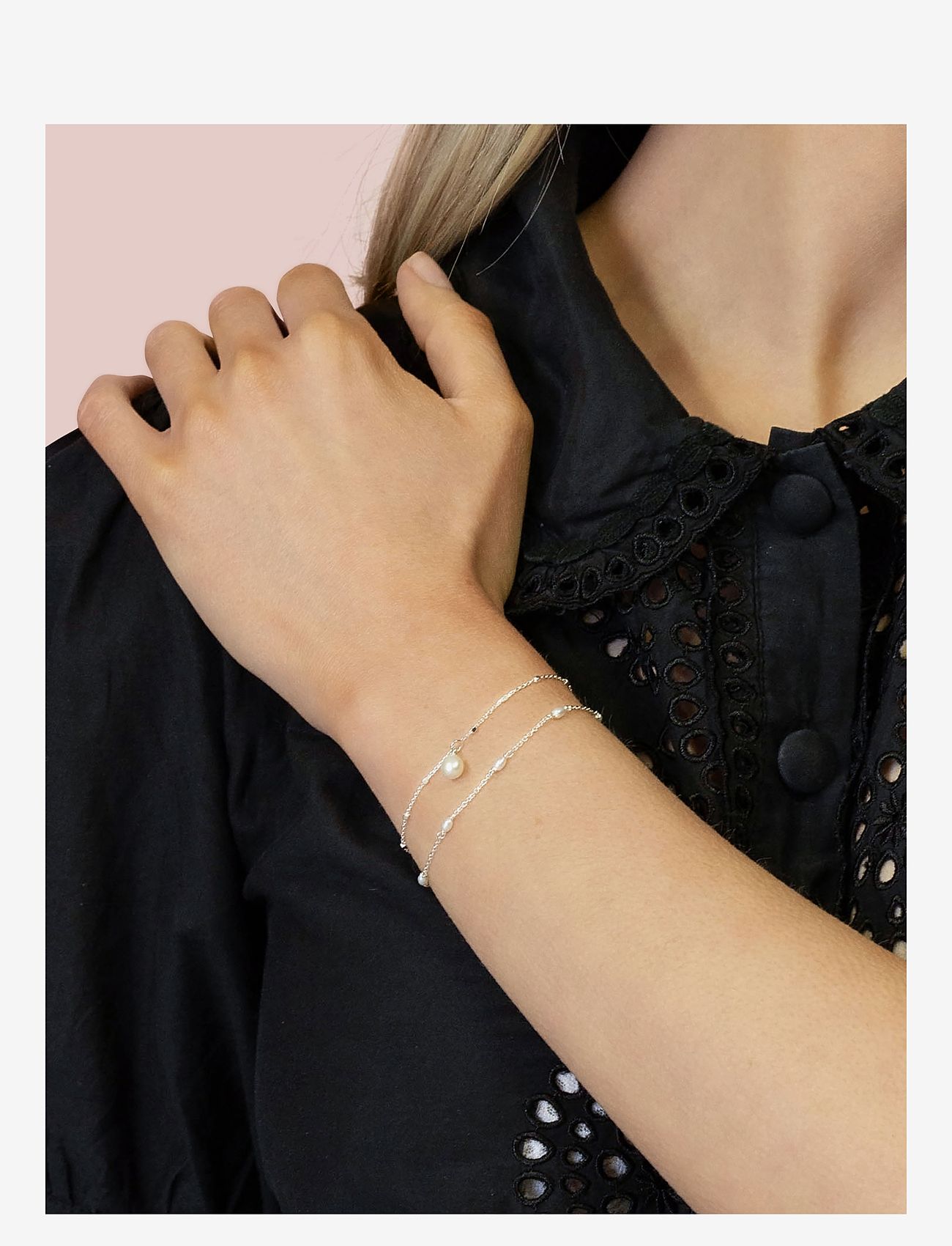 Syster P - Treasure Multi Pearl Bracelet Silver - grandininės apyrankės - silver - 0