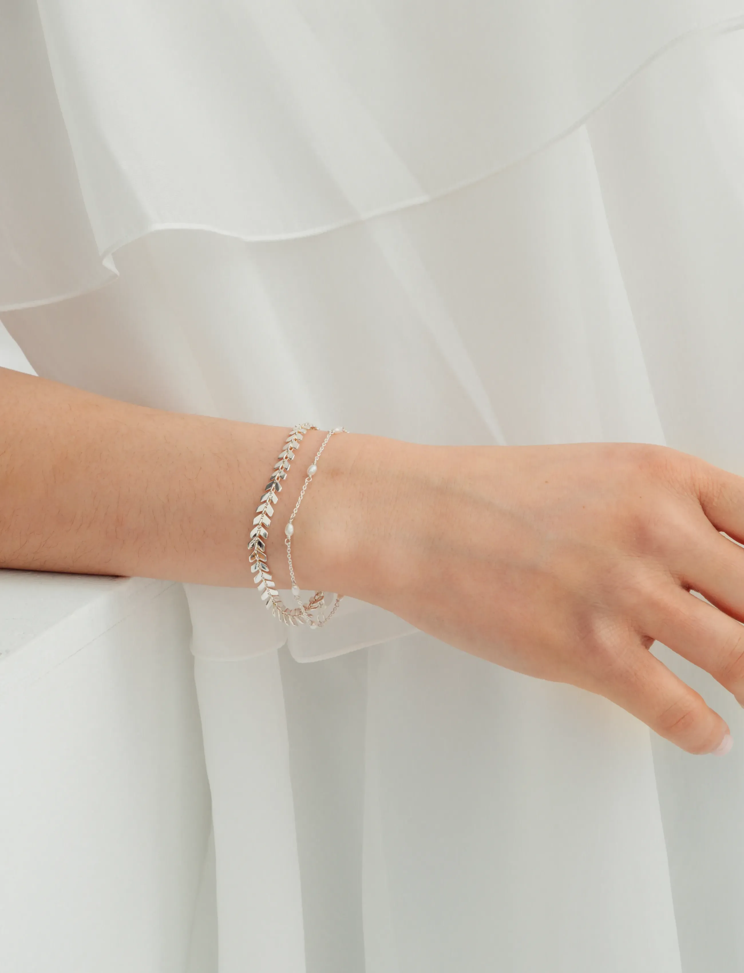 Syster P - Treasure Multi Pearl Bracelet Silver - kettenarmbänder - silver - 2