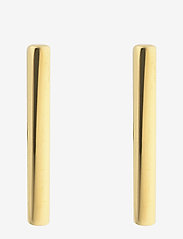 Syster P - Strict Plain Bar Earrings Gold - boucles d'oreilles pendantes - gold - 1