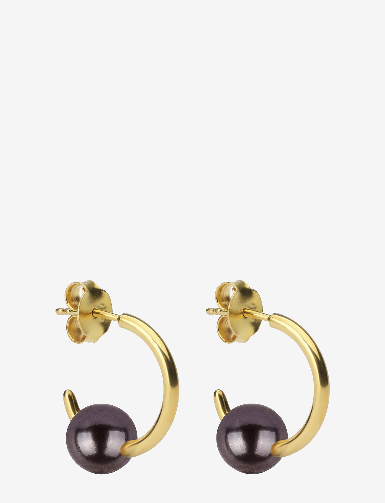Syster P - Pearly Small Hoops Gold Black - gold - 0