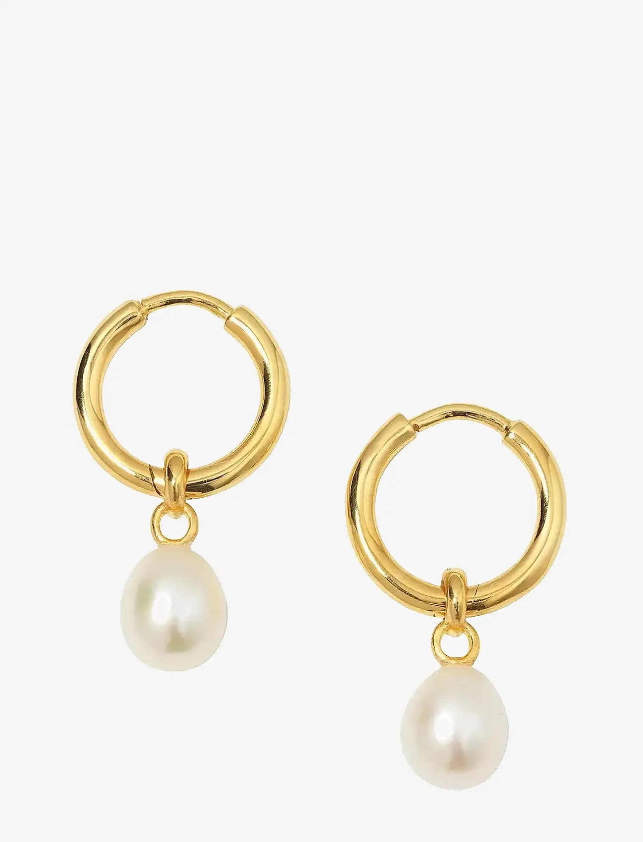 Syster P - Treasure Pearl Hoops Gold - perleøreringe - gold - 1