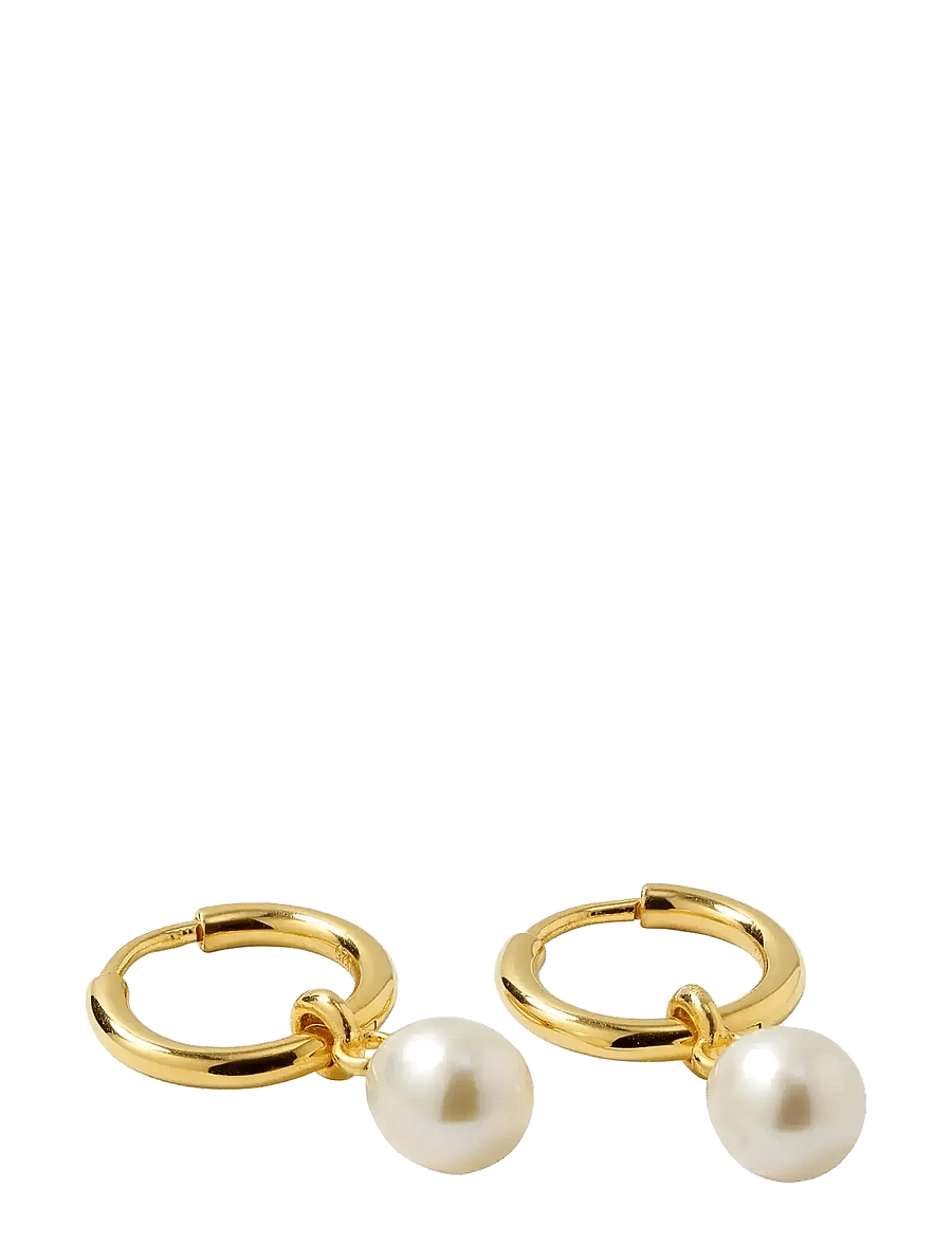 Syster P - Treasure Pearl Hoops Gold - perleøreringe - gold - 2