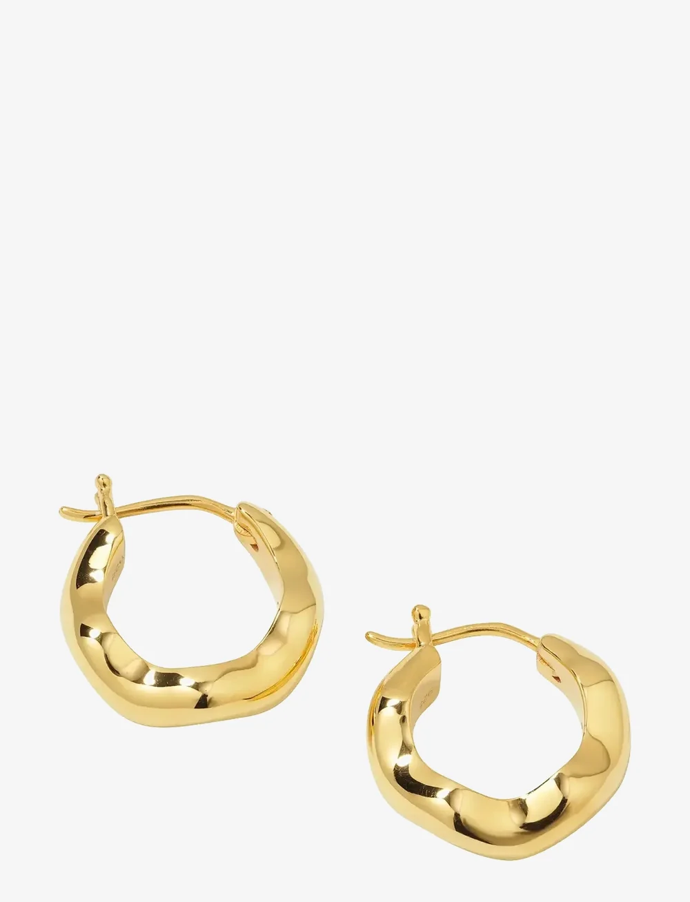 Syster P - Bolded Wavy Earrings Gold - kreolen - gold - 1