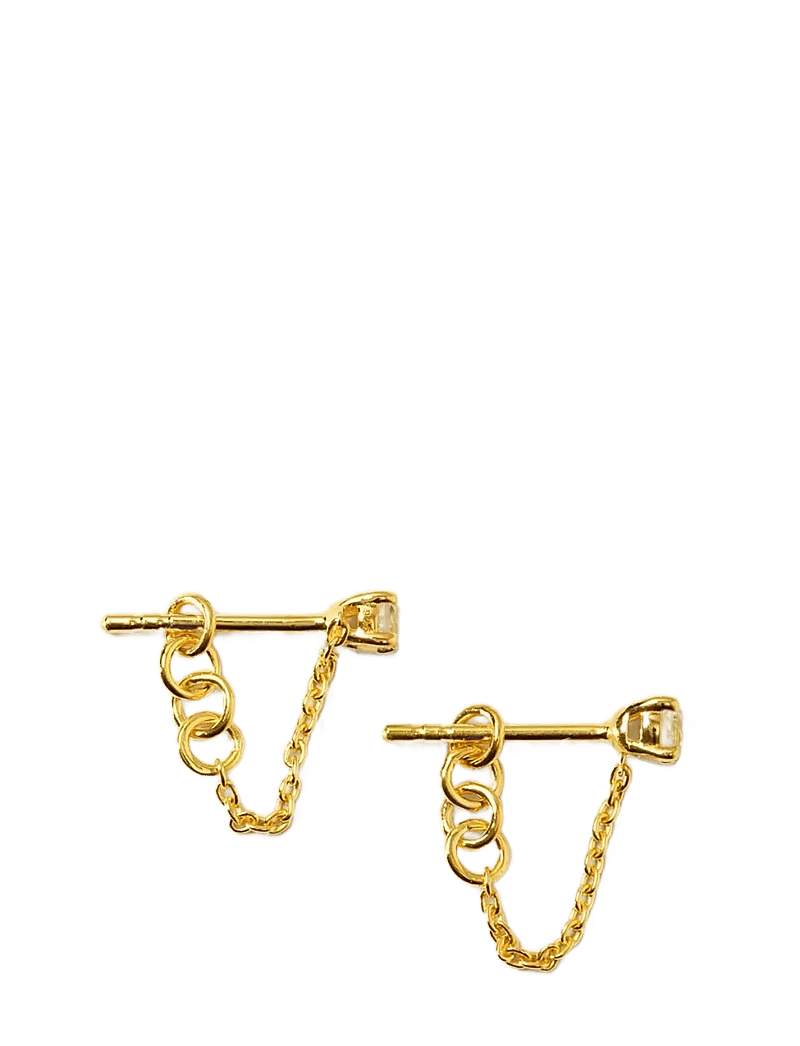 Syster P - Minimalistica Solo Nova Earrings Gold - hängande örhängen - gold - 0