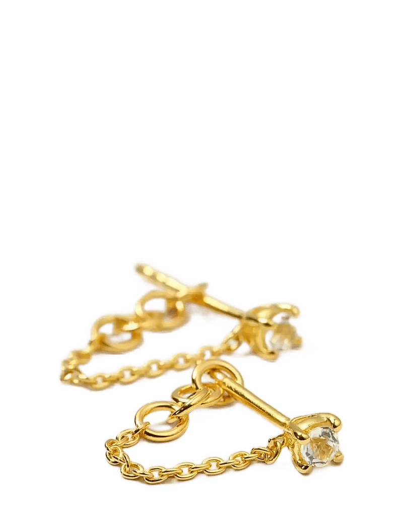 Syster P - Minimalistica Solo Nova Earrings Gold - hängande örhängen - gold - 1