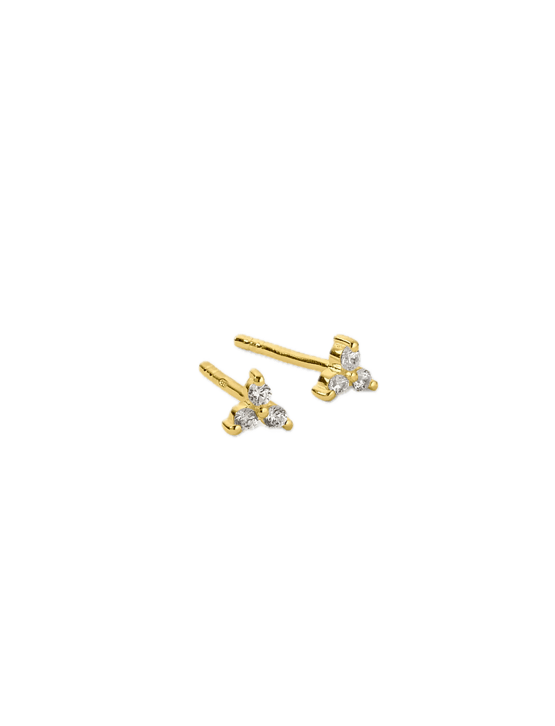Syster P - Celestia Triple Stone Studs Gold - ohrstecker - gold - 3