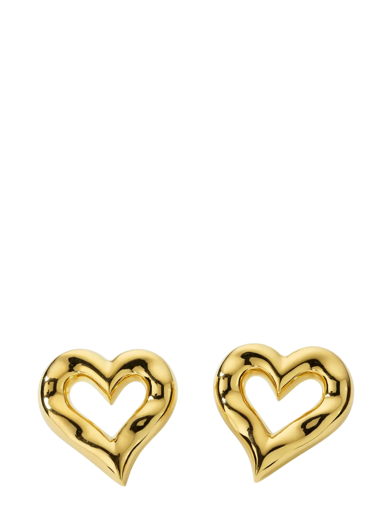 Syster P Puff Heart Earrings Gold - Jõulukingid - GOLD / gold