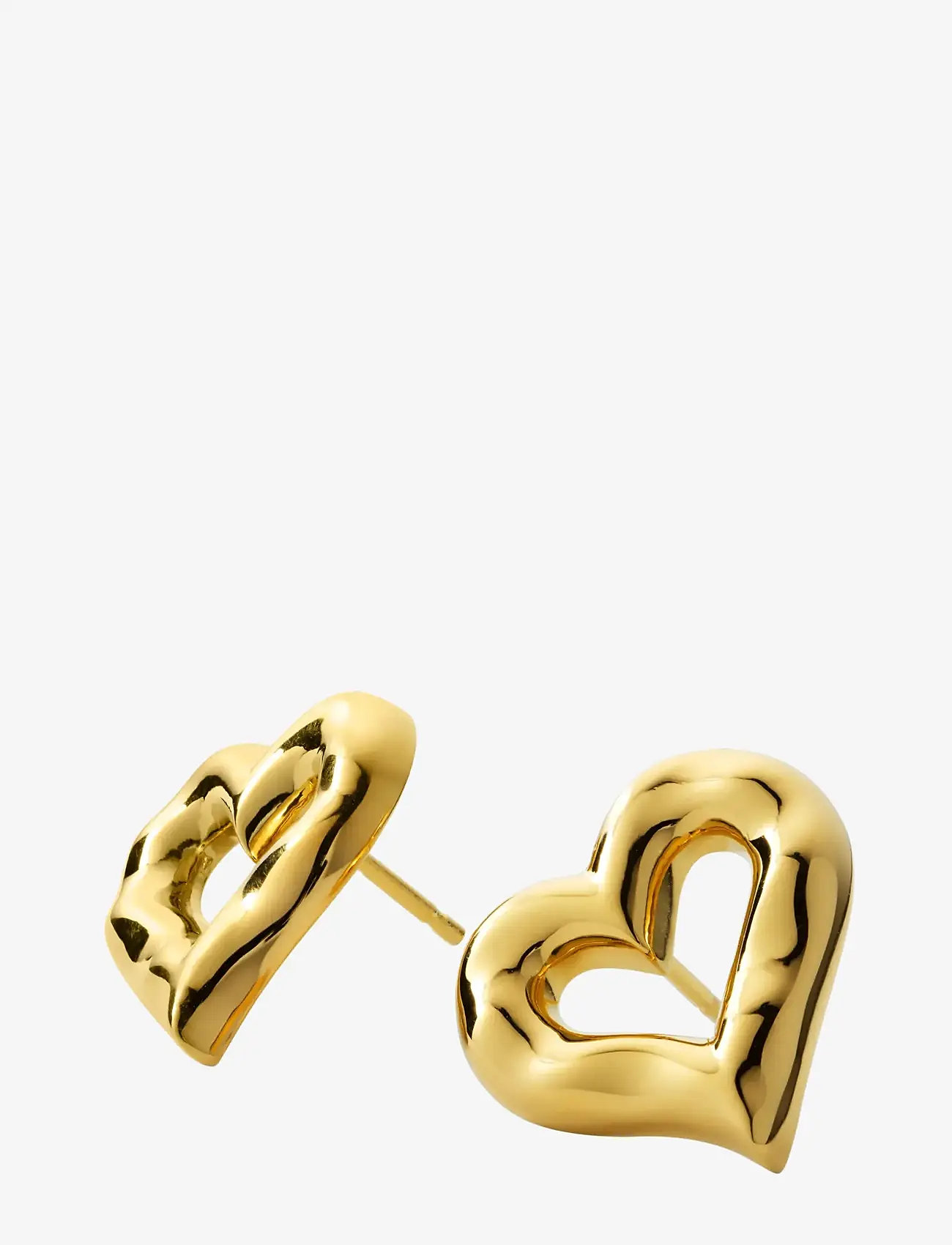 Syster P - Puff Heart Earrings Gold - ohrstecker - gold - 2