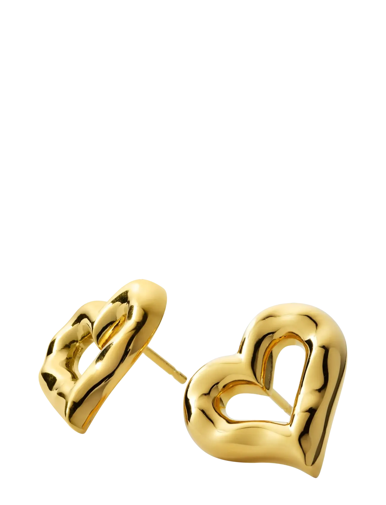 Syster P - Puff Heart Earrings Gold - nagliņauskari - gold - 2