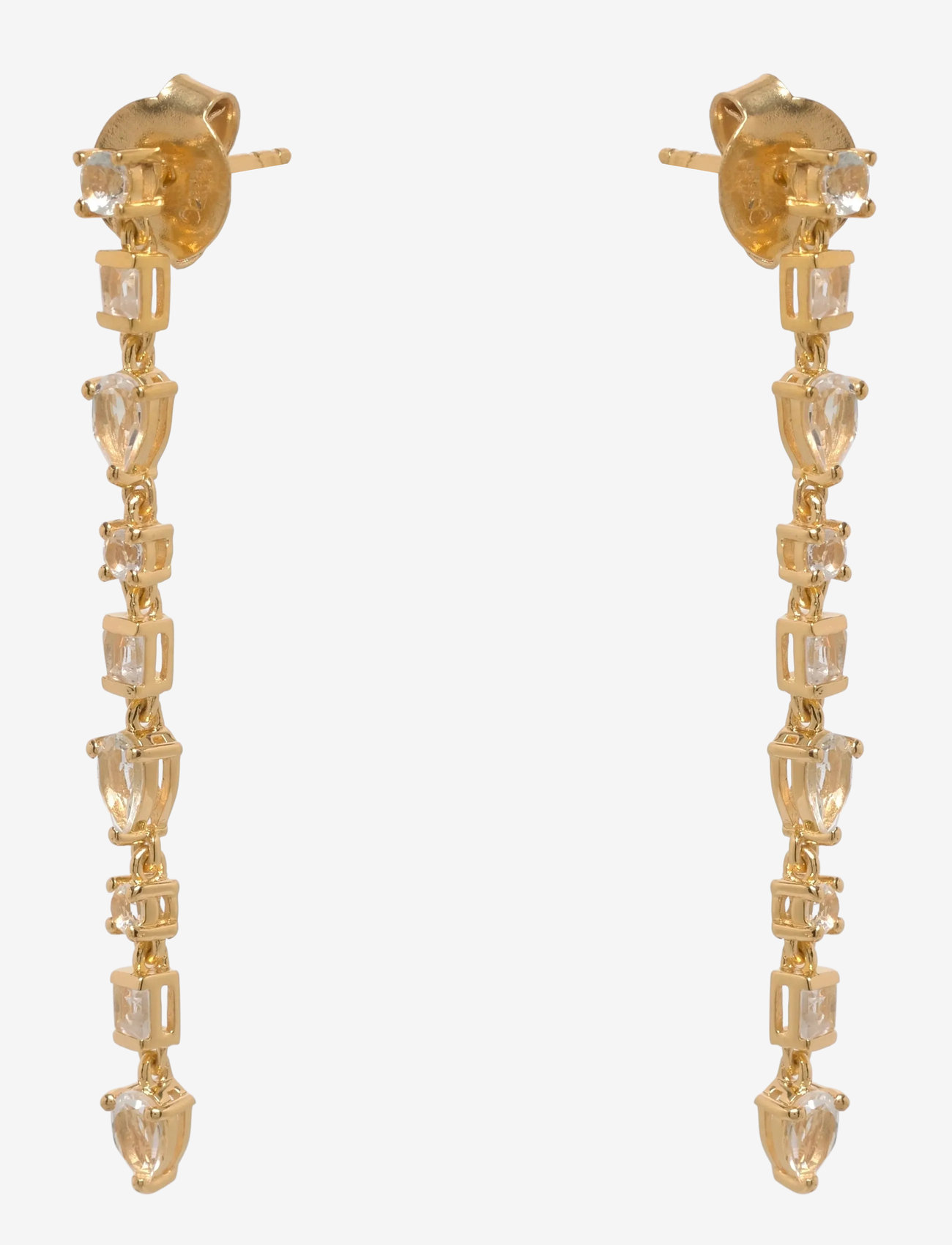 Syster P - Pam Long Earrings Gold - ohrhänger - gold - 1