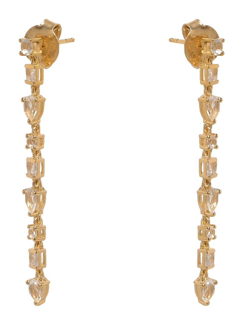 Syster P - Pam Long Earrings Gold - ohrhänger - gold - 1