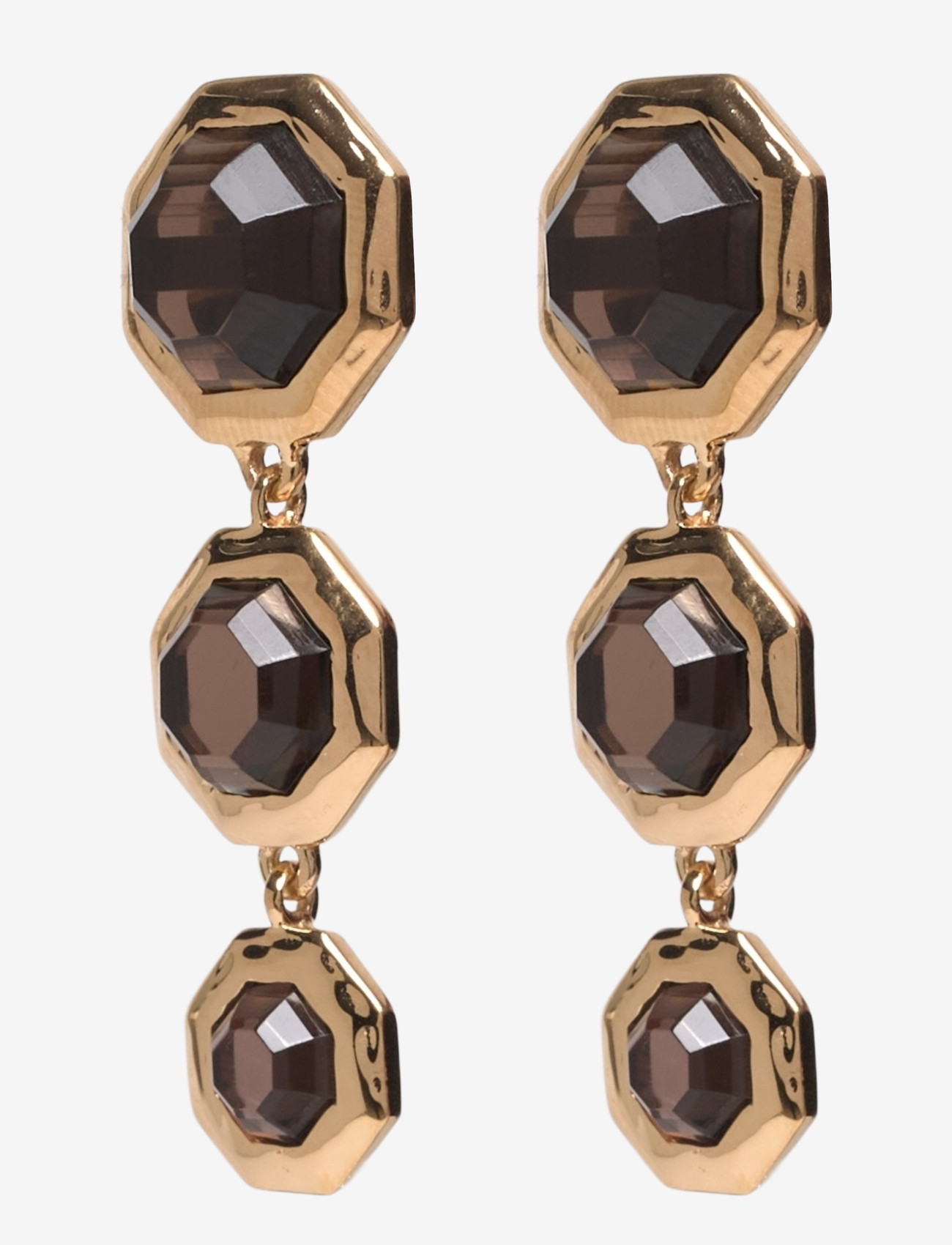 Syster P - Octagon Earrings Gold - statement earrings - gold - 1