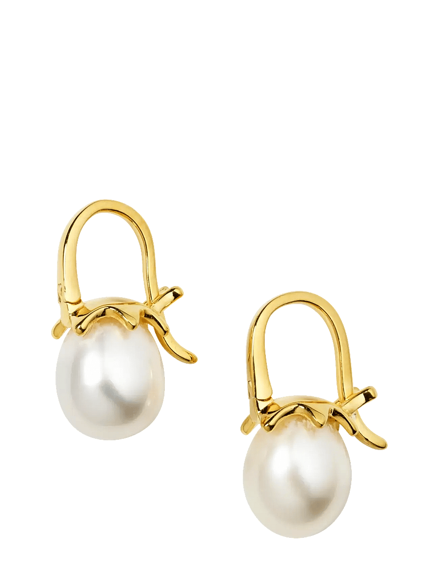 Syster P - Florentina Pearl Earrings Gold - parel oorbellen - gold - 1