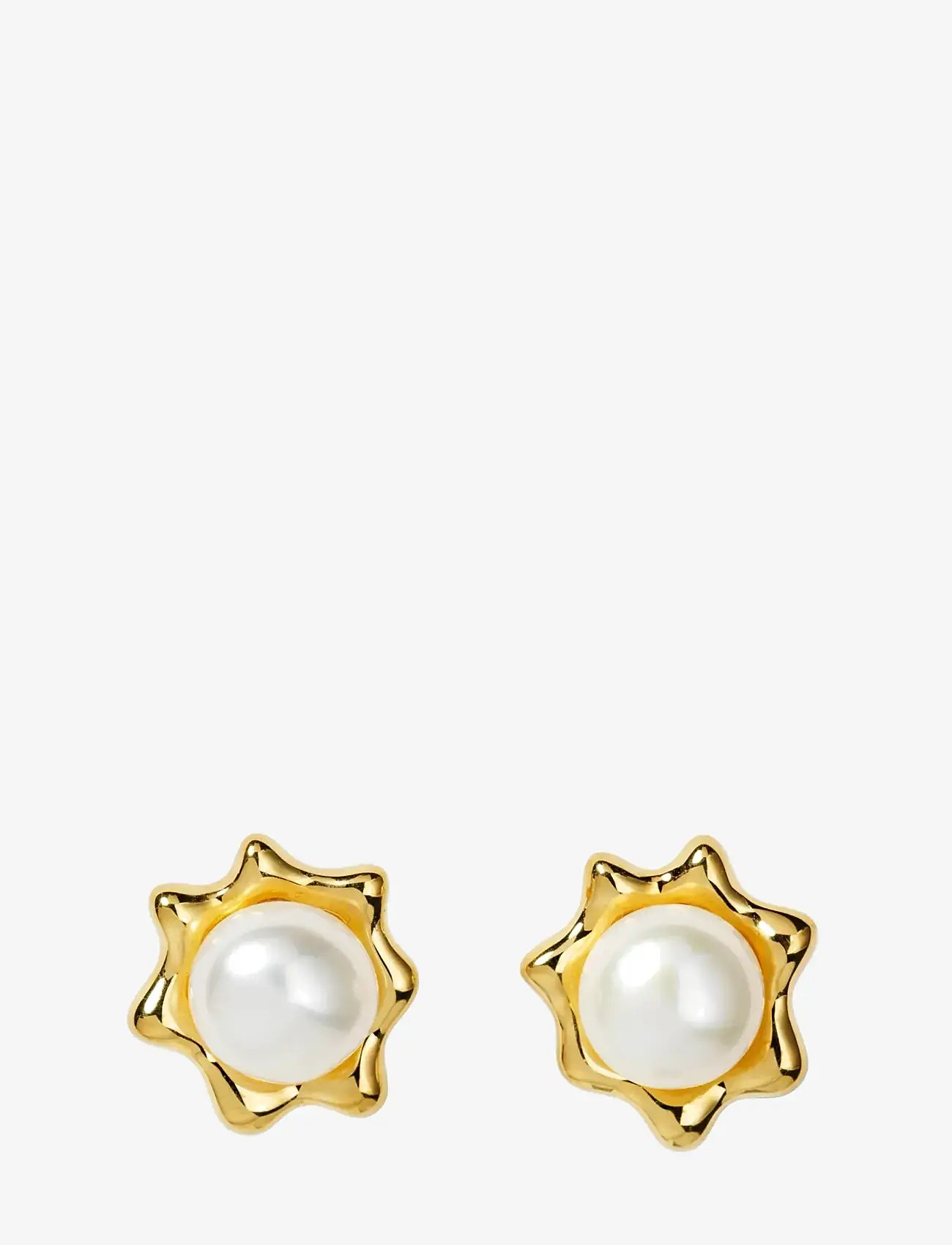 Syster P - Florentina Pearl Studs Gold - perlenohrringe - gold - 1