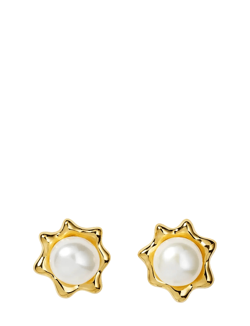 Syster P - Florentina Pearl Studs Gold - perlenohrringe - gold - 1
