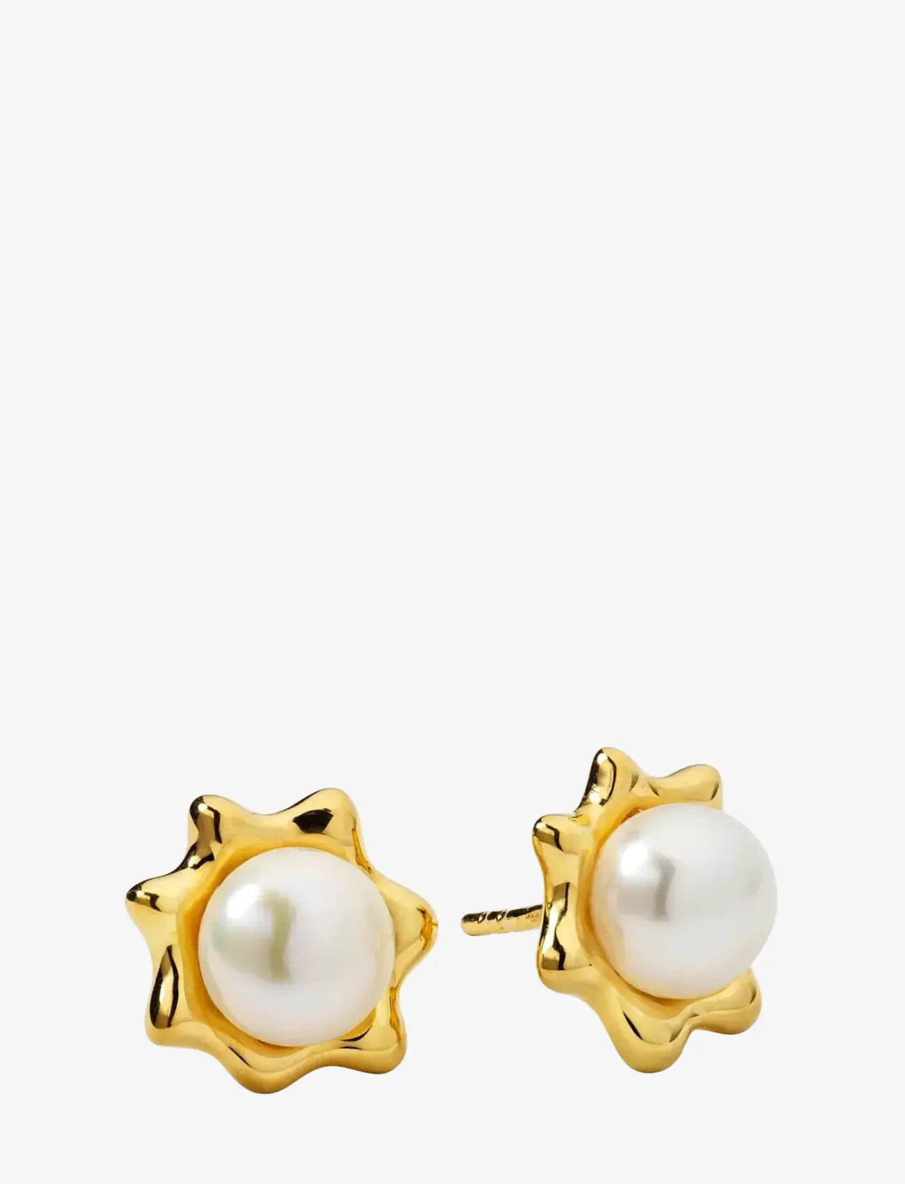 Syster P - Florentina Pearl Studs Gold - perlenohrringe - gold - 2