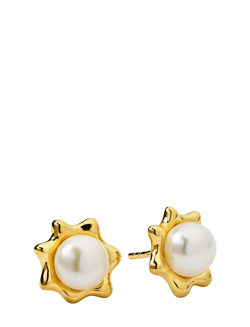 Syster P - Florentina Pearl Studs Gold - perlenohrringe - gold - 2