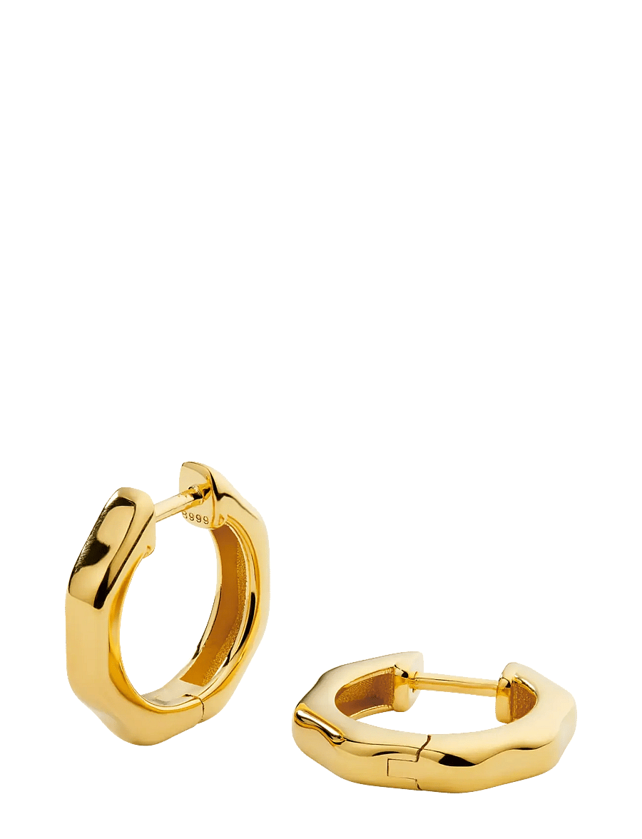Syster P - Cavelle Structured Hoops Gold - hoops - gold - 1