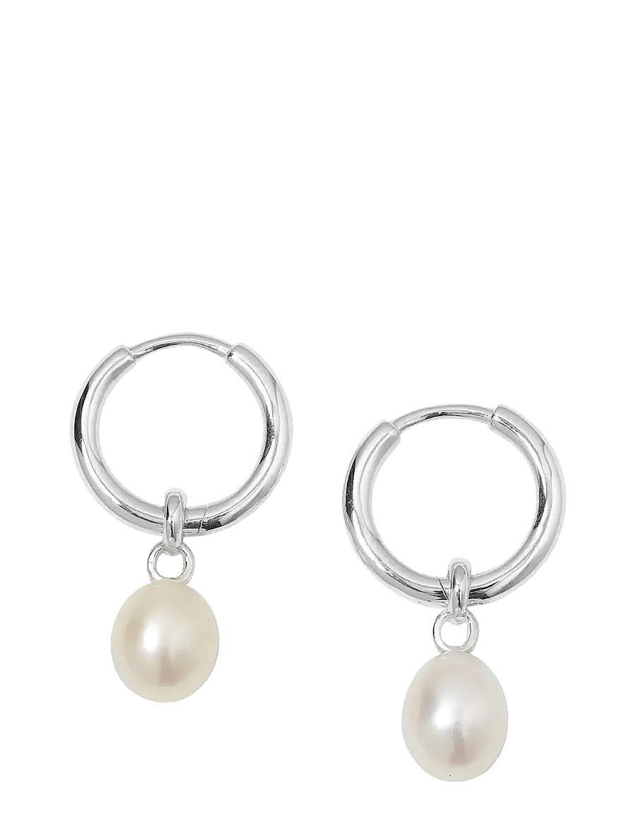 Syster P - Treasure Pearl Hoops Silver - pärlitega kõrvarõngad - silver - 1