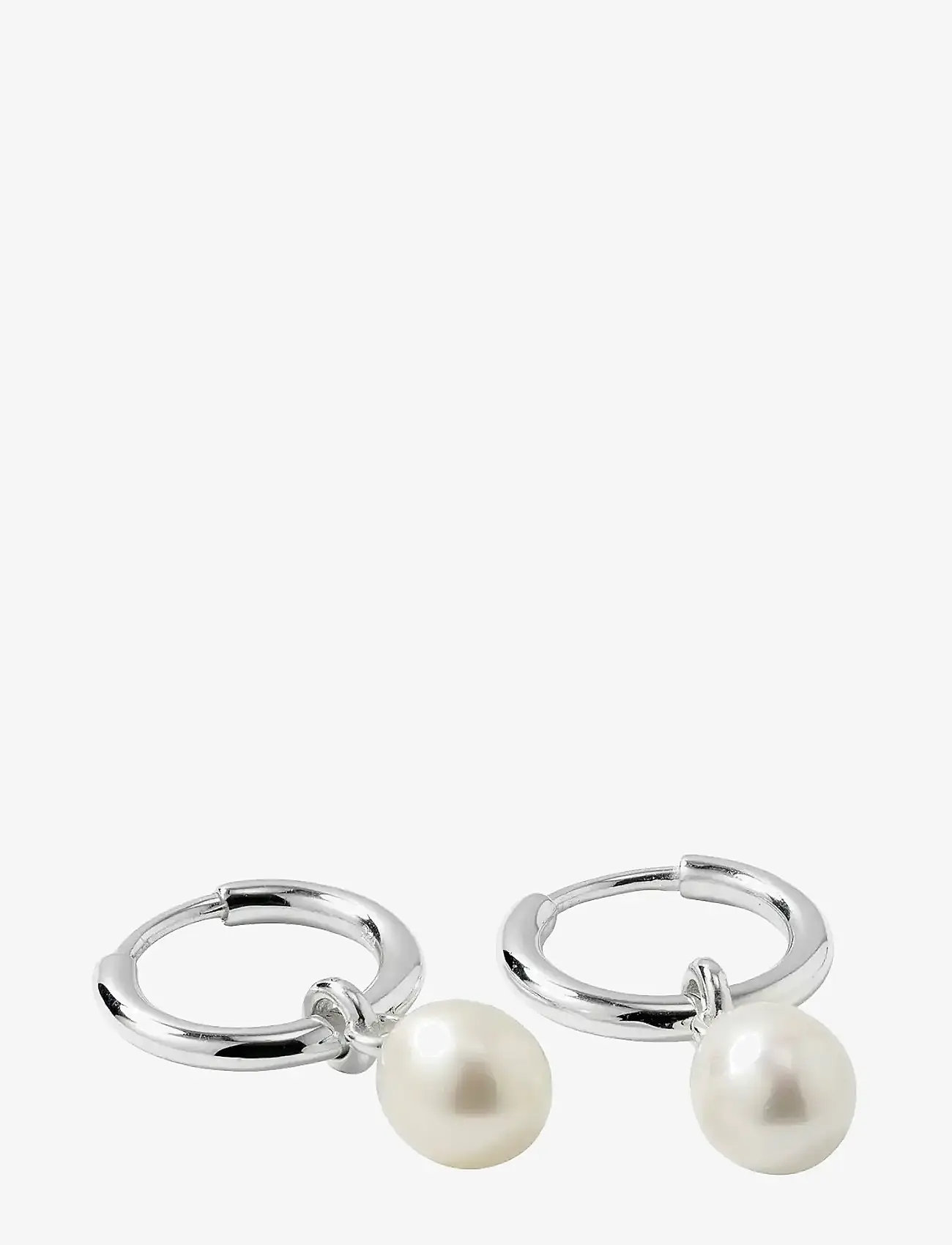 Syster P - Treasure Pearl Hoops Silver - perleøreringe - silver - 2