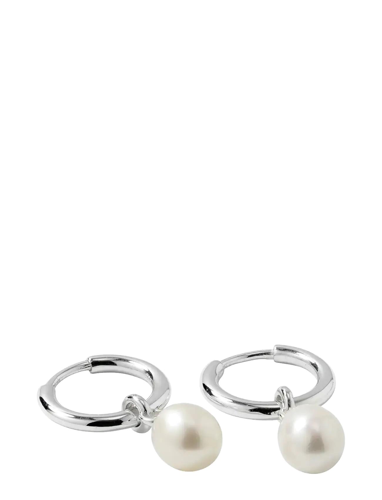 Syster P - Treasure Pearl Hoops Silver - perlenohrringe - silver - 2
