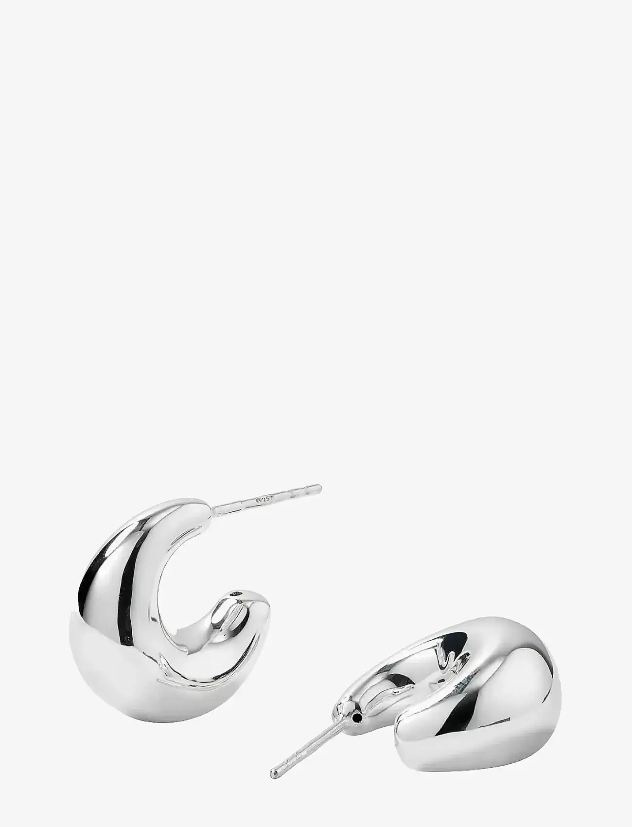 Syster P - Bolded Little Sis Earrings Silver - creoler & hoops - silver - 1