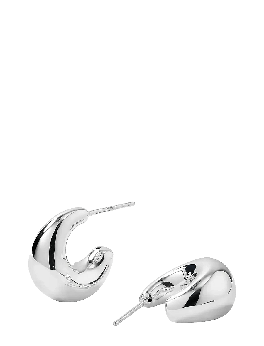 Syster P - Bolded Little Sis Earrings Silver - creoler & hoops - silver - 1