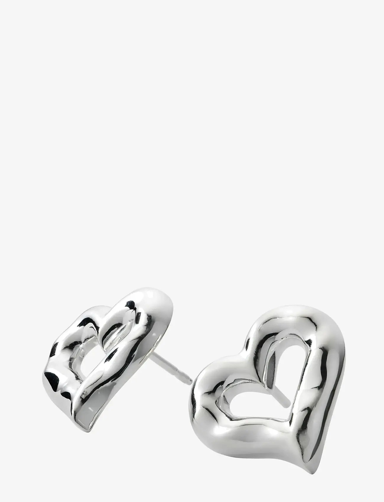 Syster P - Puff Heart Earrings Silver - ohrstecker - silver - 2