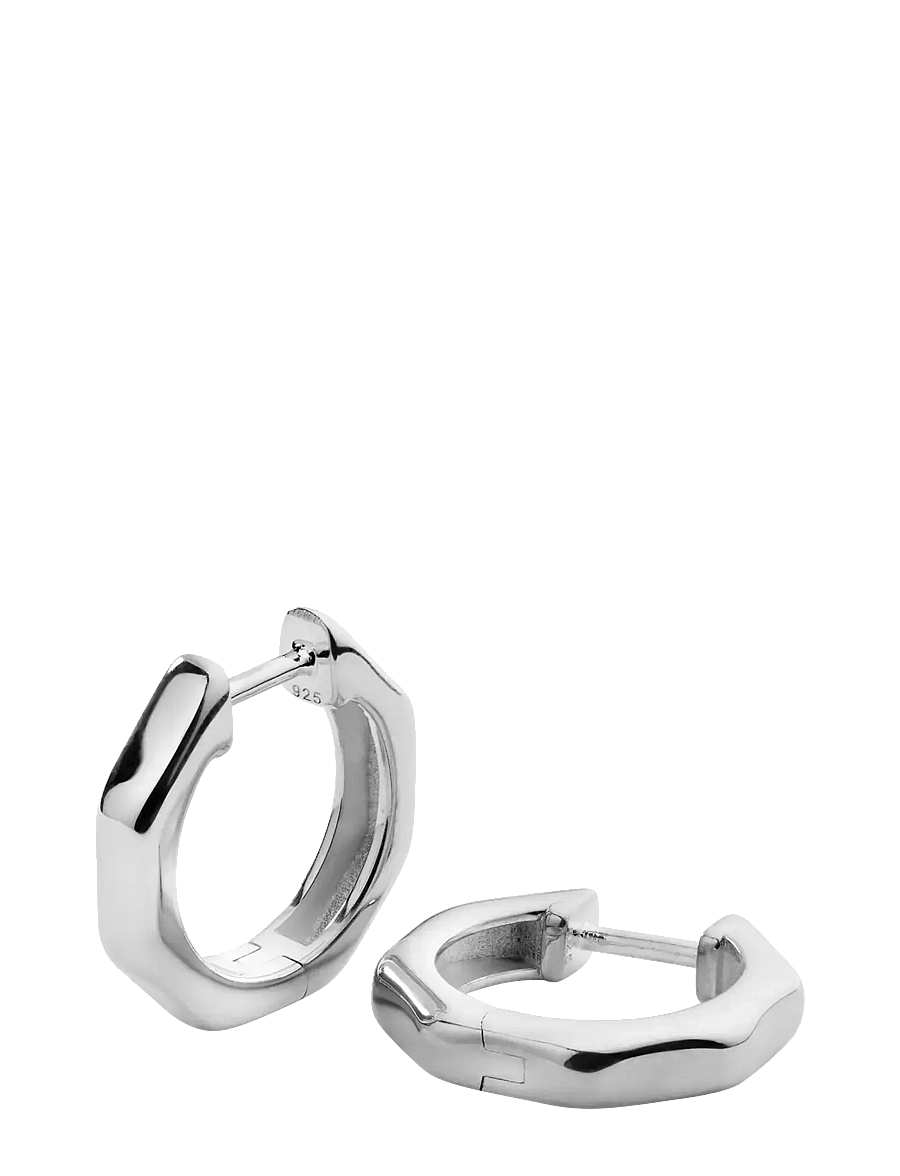 Syster P - Cavelle Structured Hoops Silver - hoops - silver - 1
